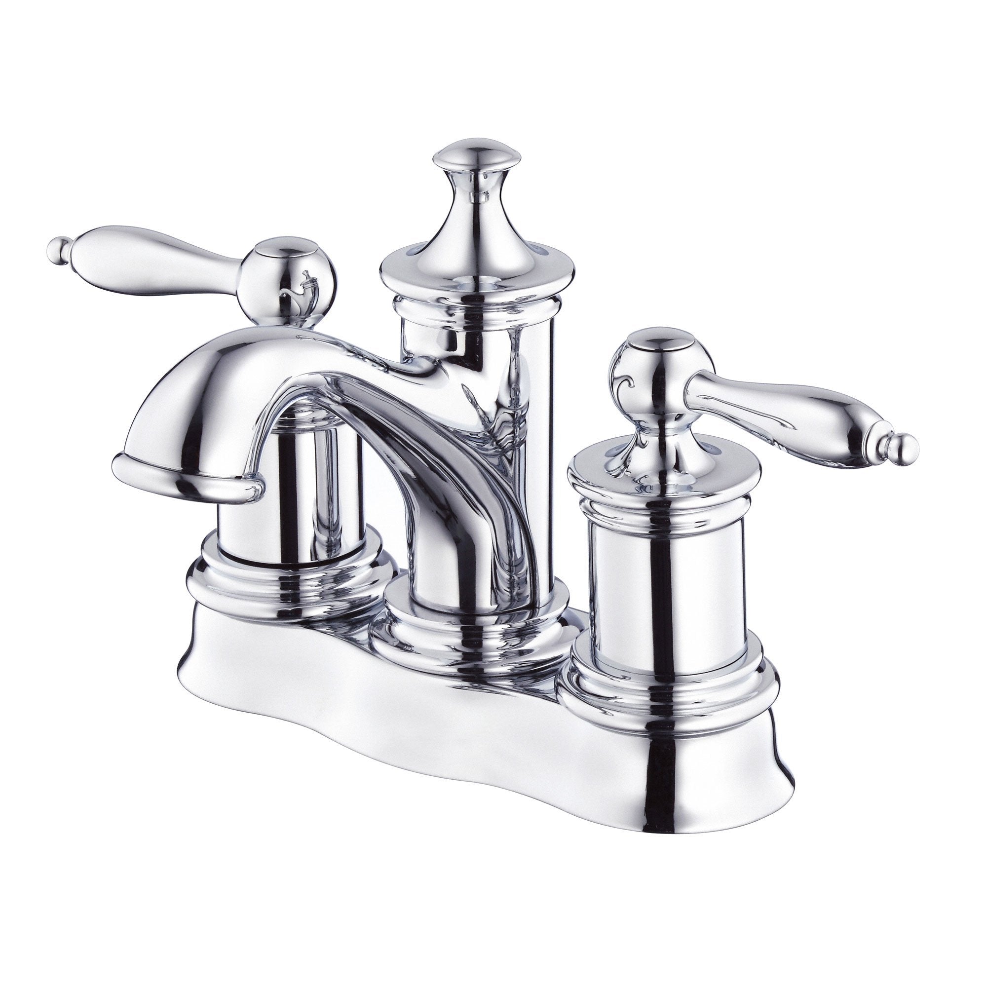 Danze Prince Chrome Centerset Bathroom Sink Faucet with Touch Drain - Modern Water-Saving Faucet for Bathroom Vanity, Powder Room & Guest Bath Installation