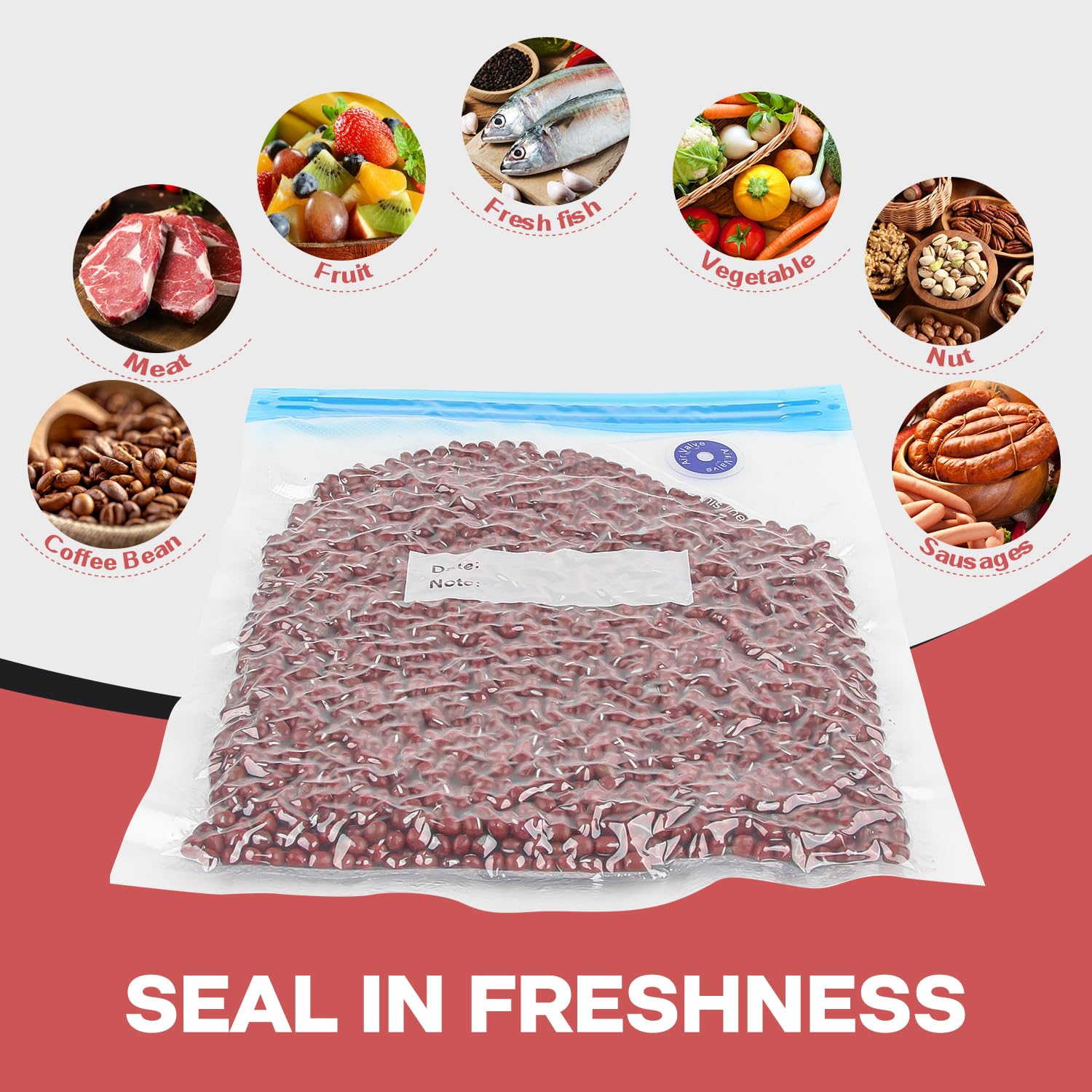 50 Pack Reusable Vacuum Sealer Bags for Sous Vide Cooking, Food Storage & Meal Prep | BPA-Free, Durable & Leak-Proof | Perfect for Freezing, Marinating & Organizing Kitchen