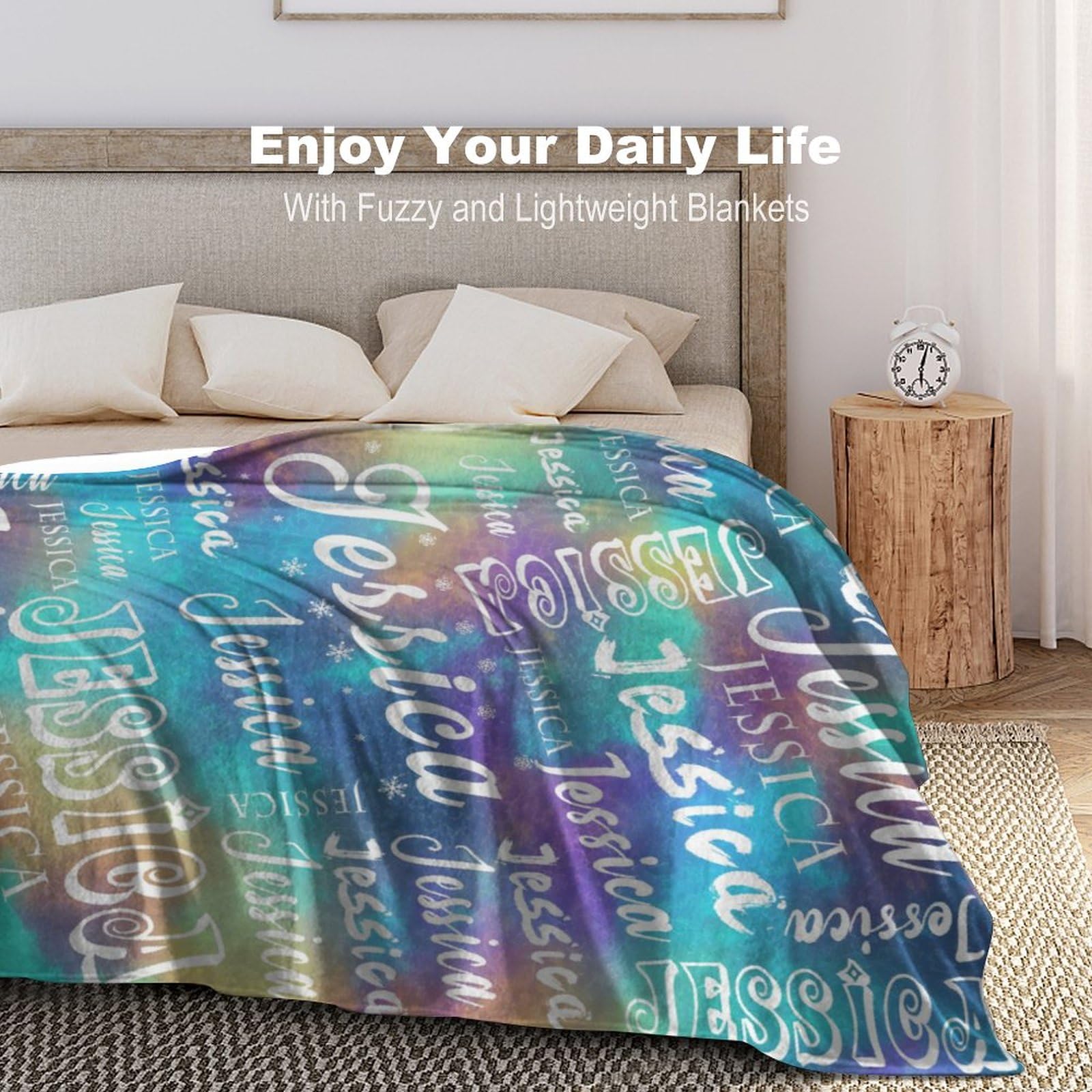 Custom Name Blanket for Kids, Toddlers & Adults - Personalized Baby Blanket Gift for Boys, Girls, Men & Women - 30