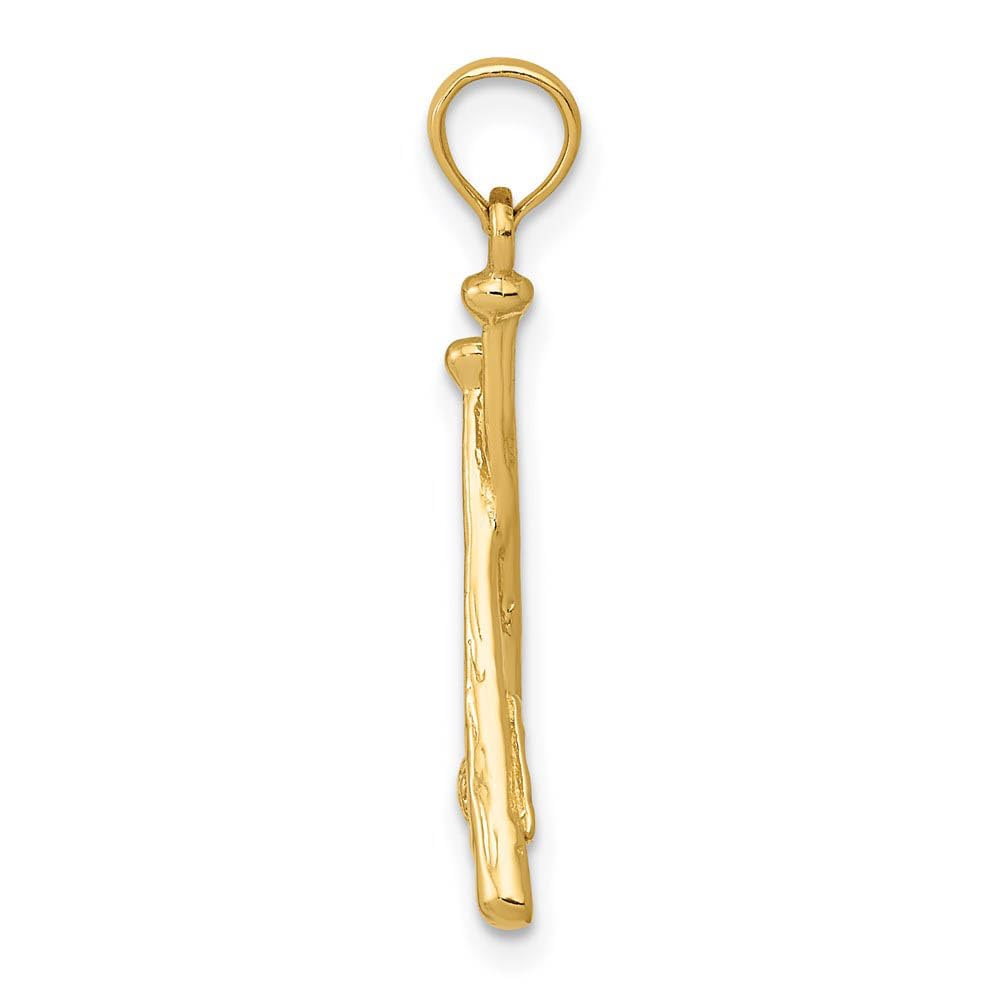 14k Yellow Gold Baseball Bat & Ball Pendant - Sports Jewelry Gift