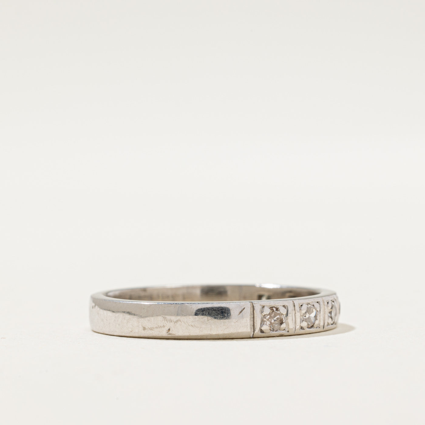 Swedish Semi Eternity Diamond Wedding Band Ring - 0.15ctw Round Cut Diamond Ring - Size 6.75 - Perfect for Anniversary, Engagement, or Bridal Jewelry Gift