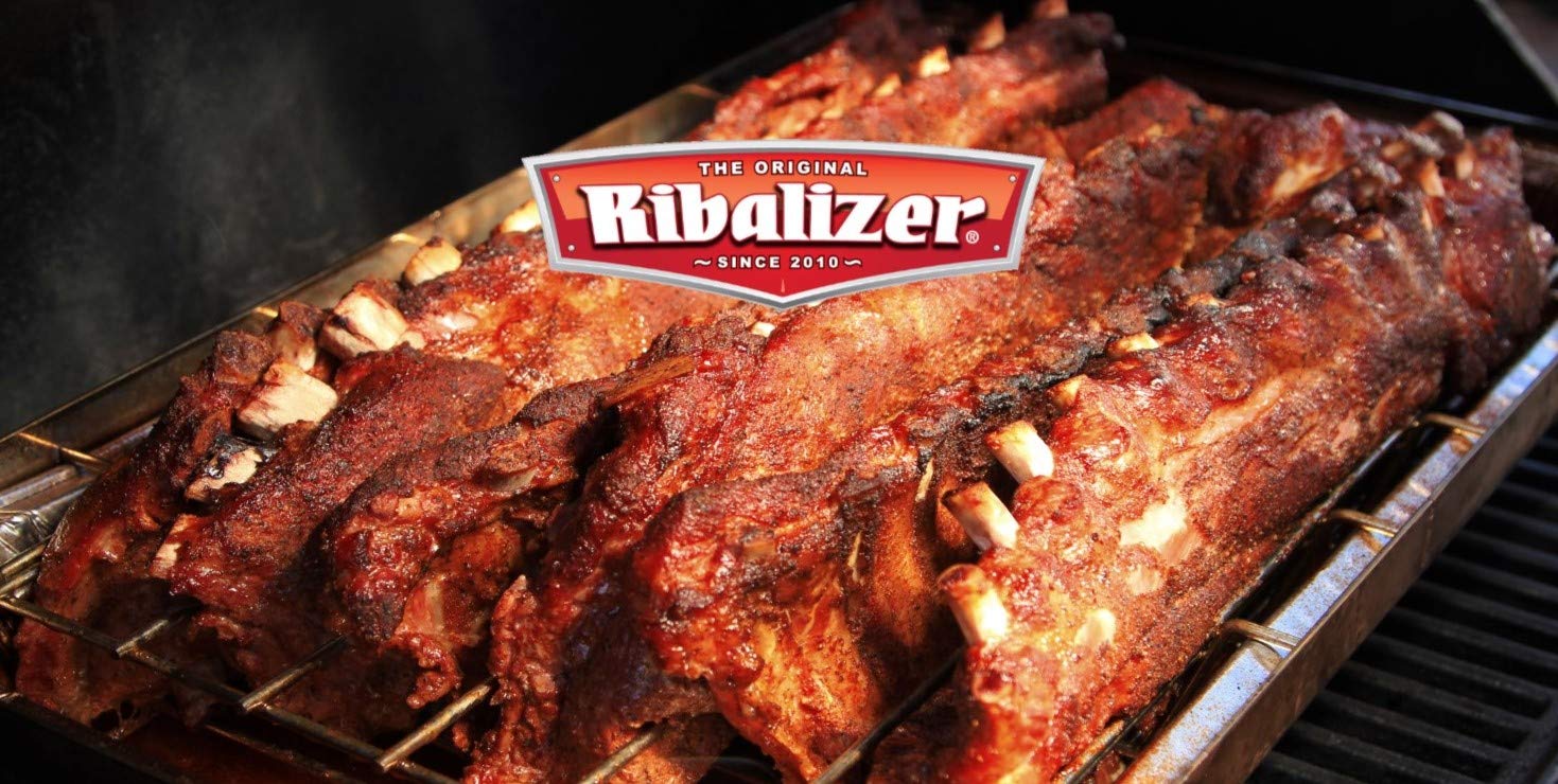 Premium Stainless Steel BBQ Rib Rack for Smoker or Grill - Holds 6 Racks of Ribs - Heavy Duty Silver Meat Rack for Backyard Grilling, Smoking, and Outdoor Cooking