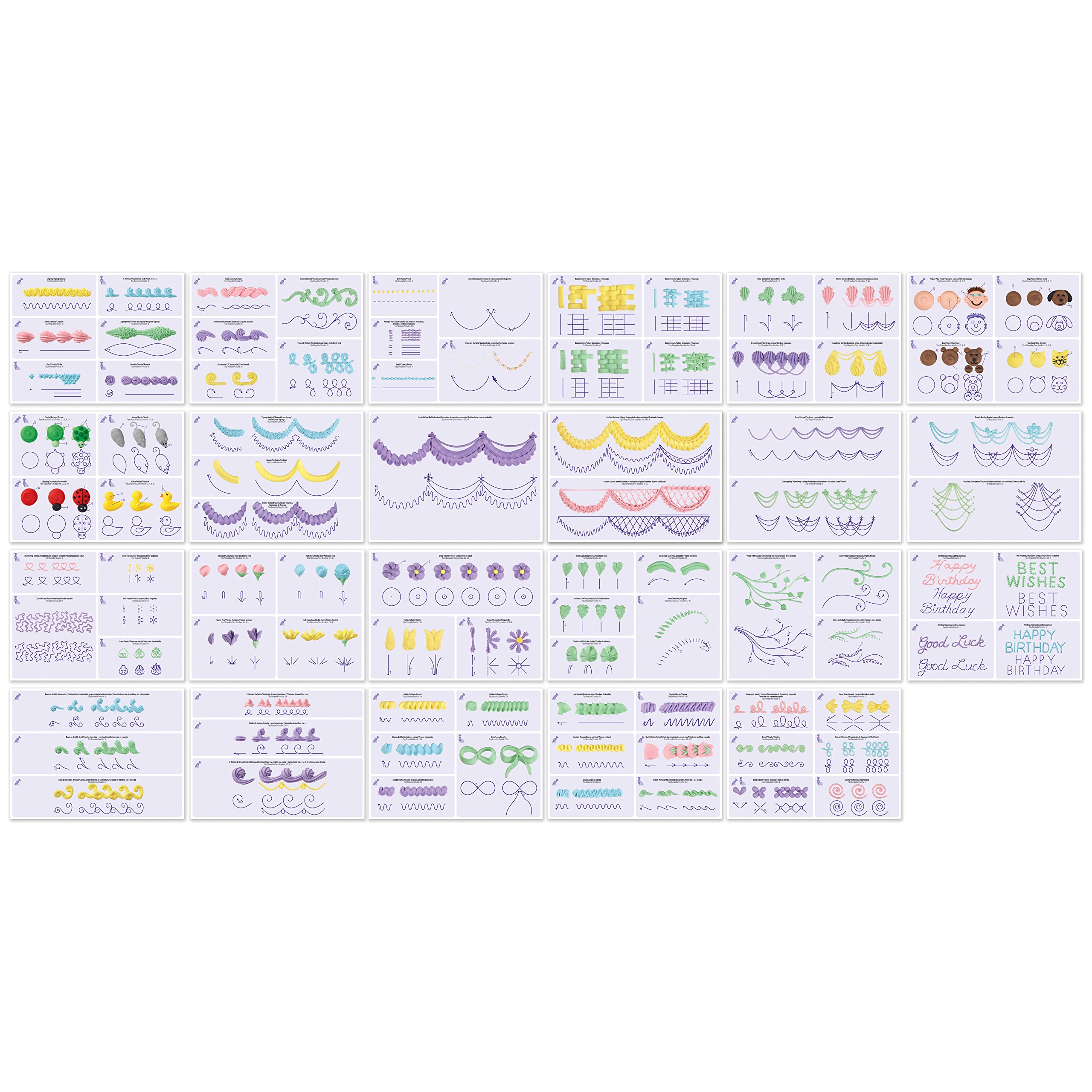 Wilton Cake Decorating Tip Set - 55-Piece Professional Icing Nozzles with Practice Board | Perfect for Birthday Cakes, Wedding Desserts & Baking Decorations