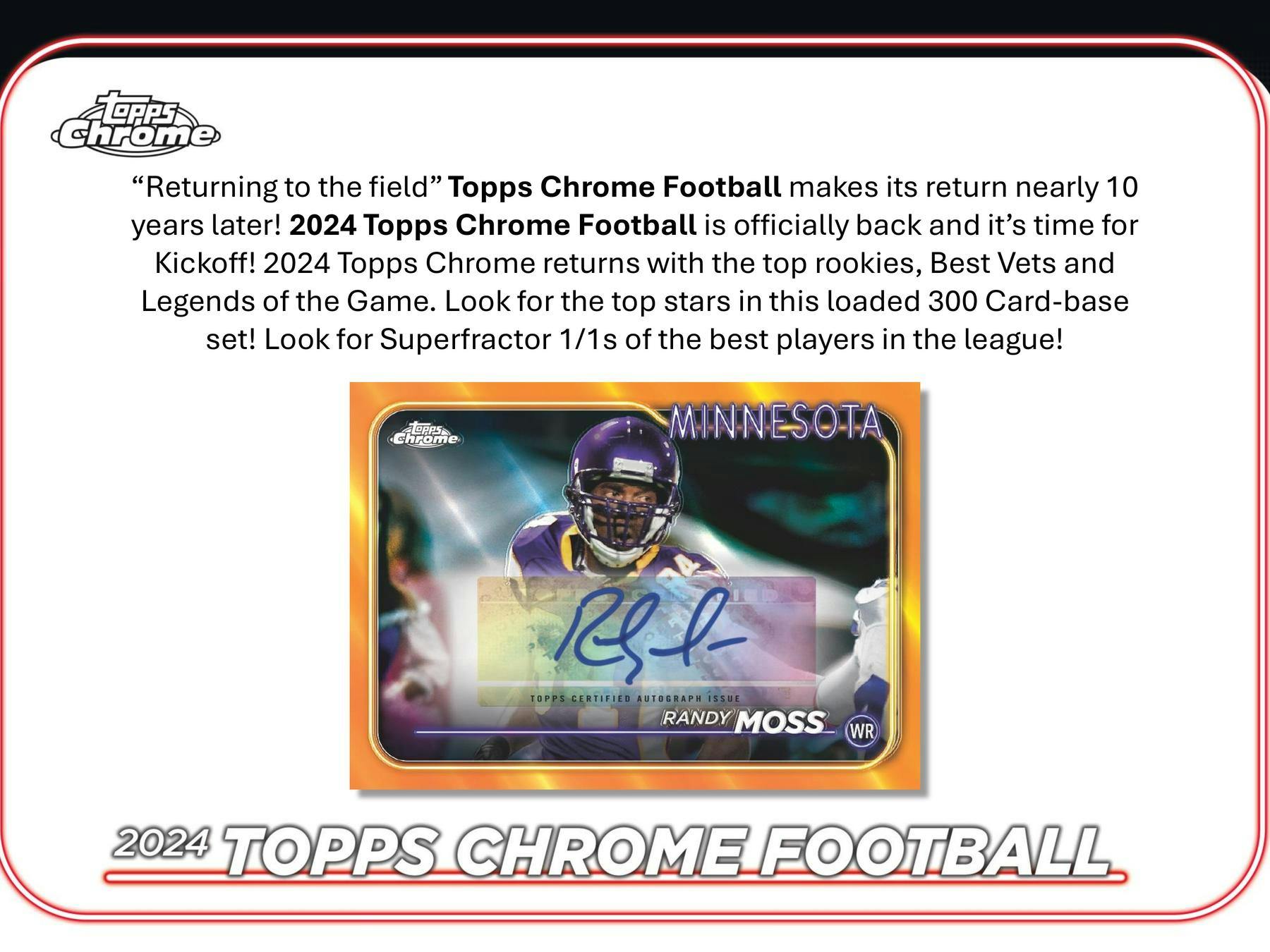 2024 Topps Chrome Football Mega Box - Premium Trading Cards for NFL Fans & Collectors - Perfect for Gifts, Investments, and Fantasy Football Enthusiasts