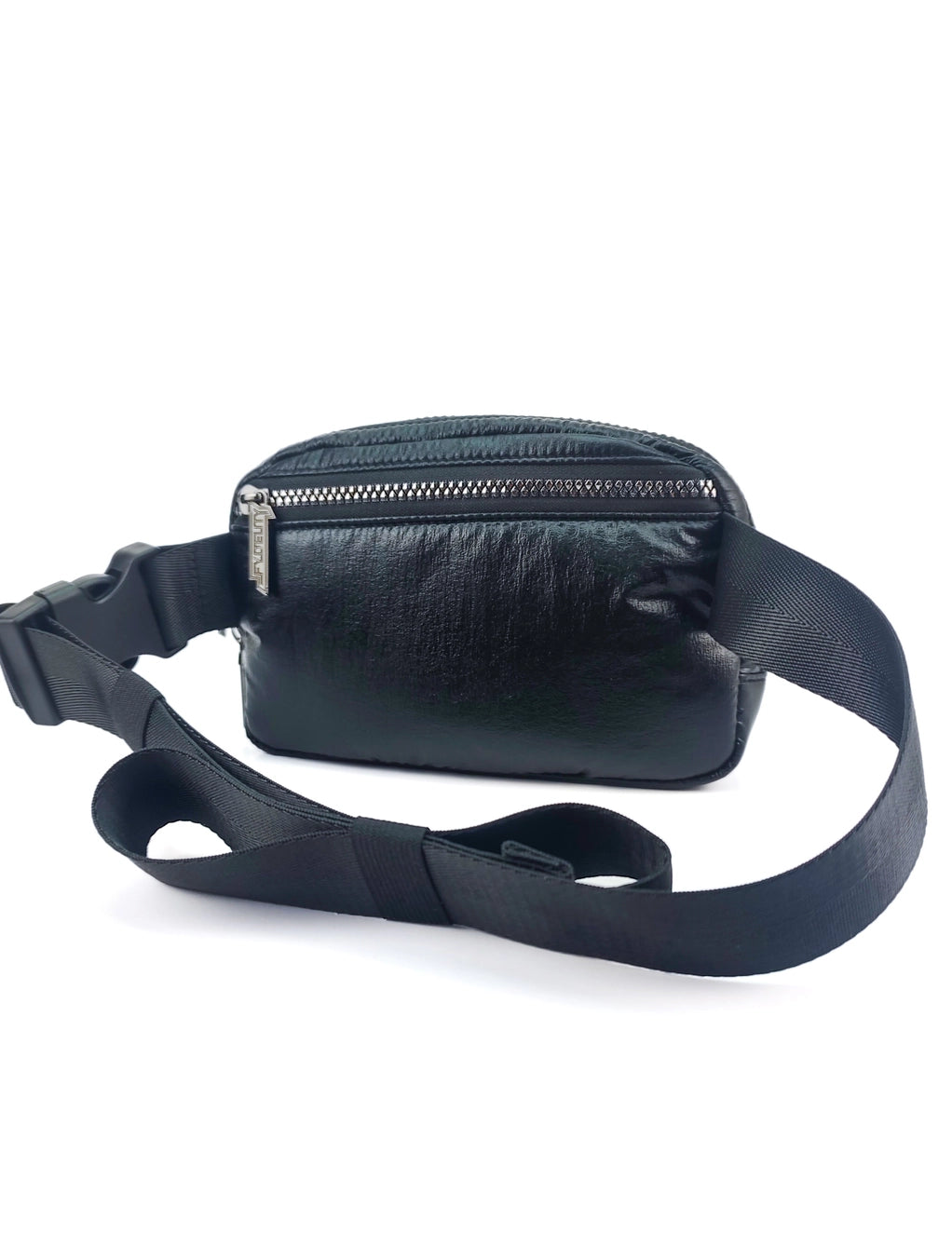 Slim Puffy Crossbody Bag Fanny Pack for Women - Lightweight Waterproof Waist Pack for Travel, Hiking & Running - Black