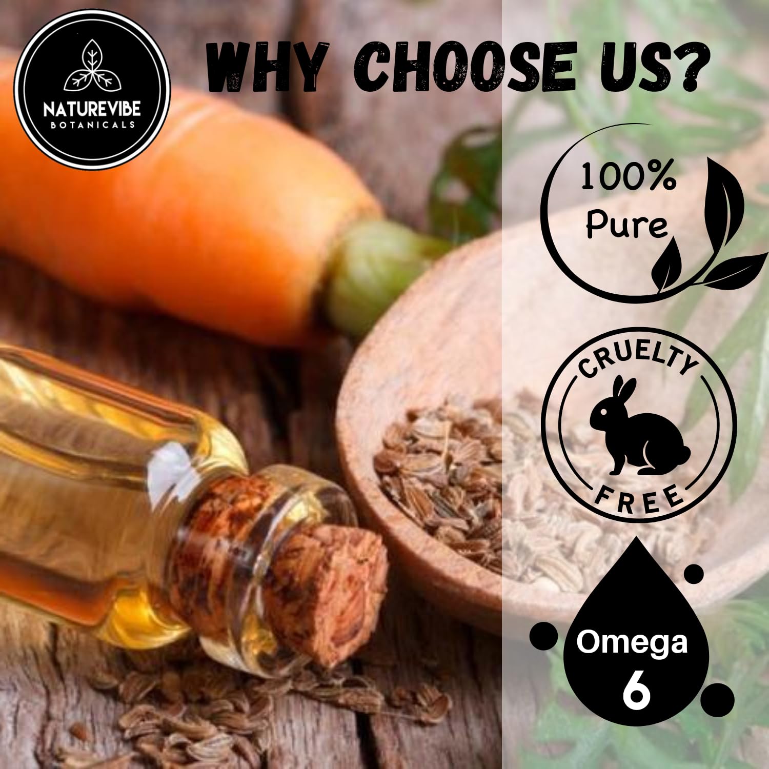 **Naturevibe Botanicals Organic Grapeseed Oil & Carrot Oil Combo - 32oz Each | Cold-Pressed, Unrefined for Hair, Skin & Massage | Perfect for DIY Beauty, Cooking & Aromatherapy**