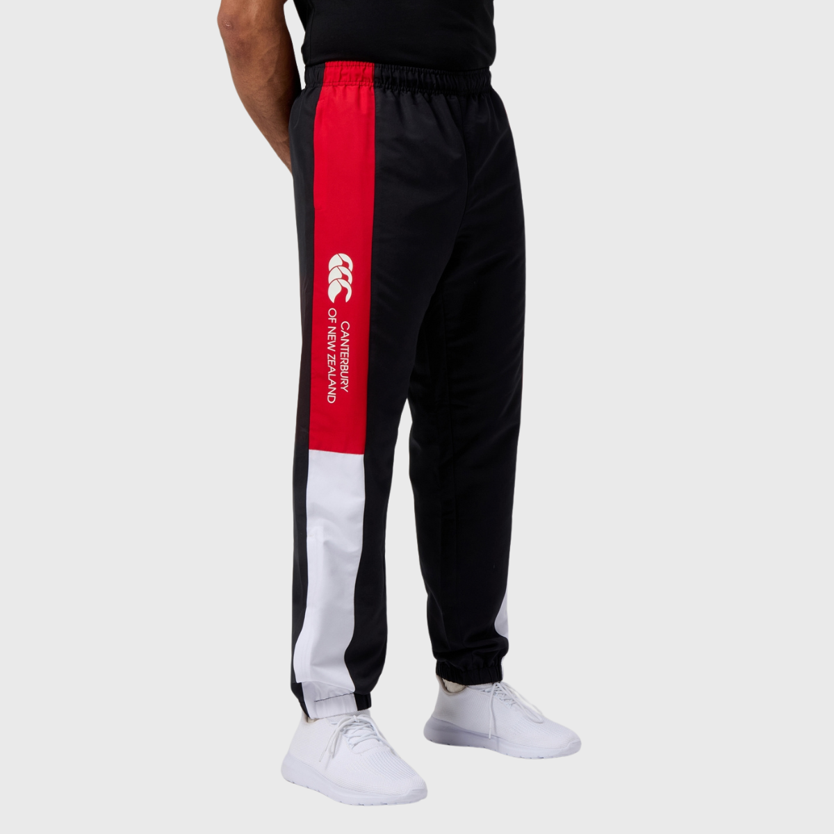 Canterbury Men's Legends Track Pants - Black/Red Athletic Joggers for Running, Training & Casual Wear