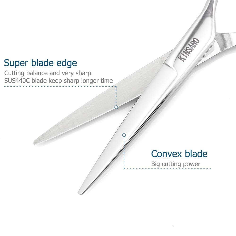 Kinsaro Professional 5.5 Inch Hair Cutting Scissors & 5.75 Inch Hair Thinning Shears - Barber Scissors for Precision Haircuts, Styling & Trimming - Perfect for Salons, Home Use & Professional Hairstylists