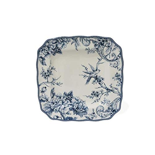 16-Piece Blue Floral Porcelain Dinnerware Set - Service for 4, Dishwasher & Microwave Safe - Elegant Tableware for Everyday Dining, Dinner Parties & Home Decor