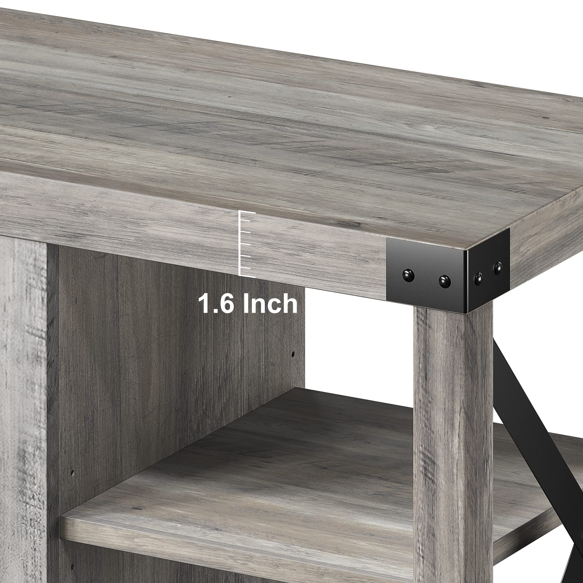 GAOMON 58 Inch TV Stand for TVs up to 50 60 65 Inches - Farmhouse Style Wood TV Cabinet Entertainment Center with Storage & Adjustable Shelves, 59