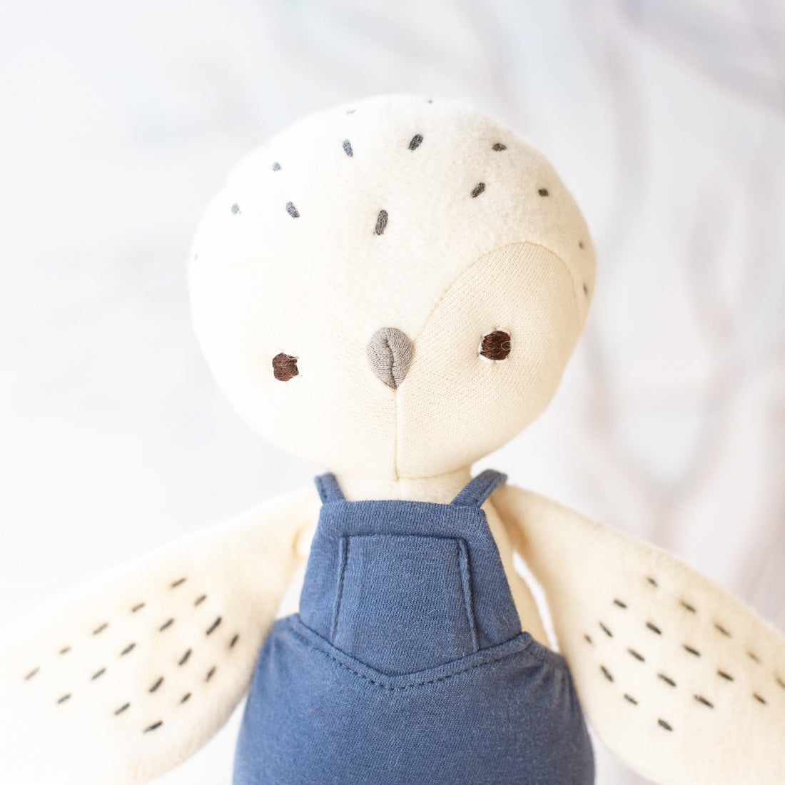 Davey Owl in Long Overalls - Adorable Owl Plush Toy for Kids, Nursery Decor, and Gift Ideas | Perfect for Bedtime Cuddles, Baby Showers & Themed Parties