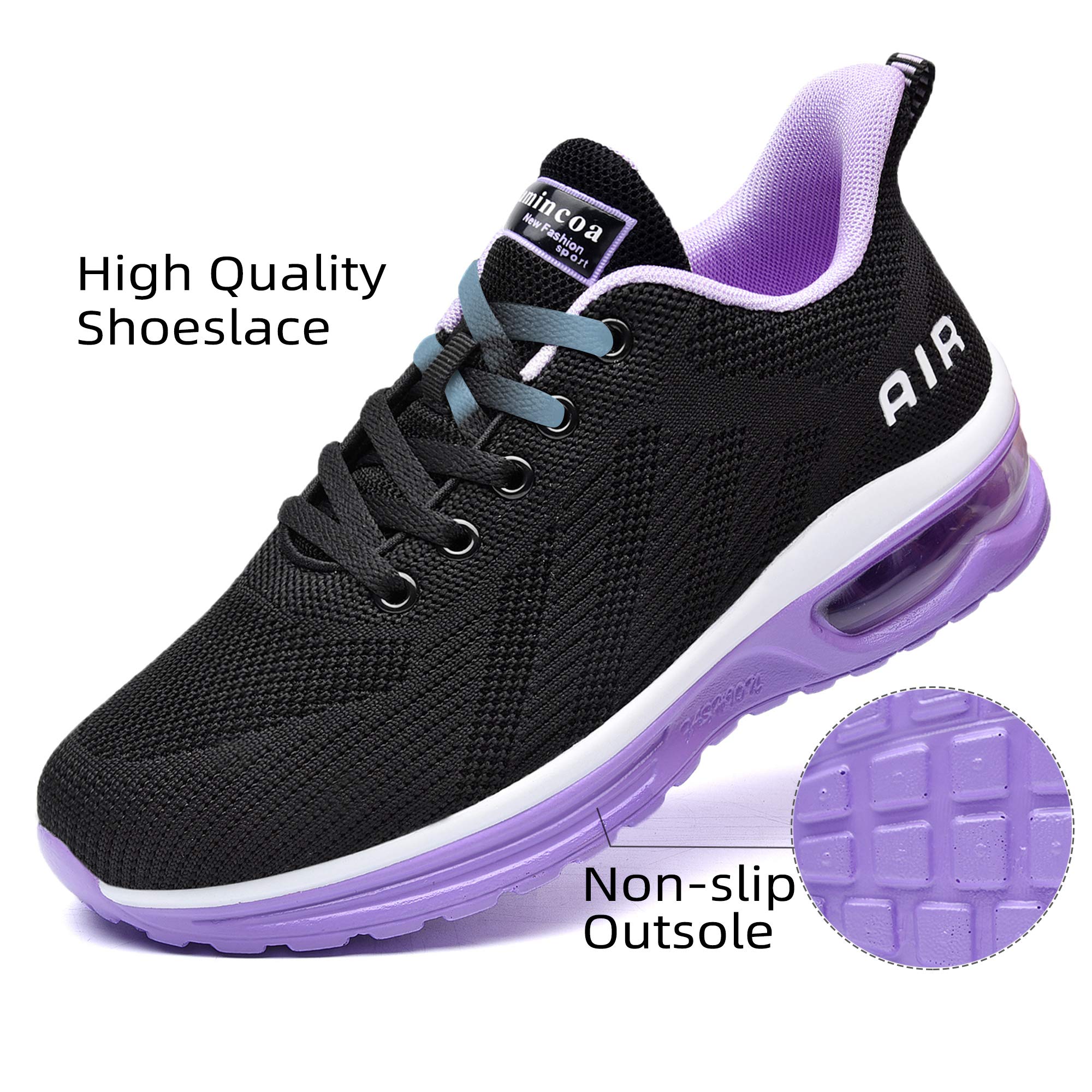 Lamincoa Women's Lightweight Running Shoes - Breathable Mesh Sneakers with Air Cushion for Walking, Tennis, Gym Workout & Sports | Non-Slip Comfortable Athletic Shoes for Women | Perfect for Jogging, Training & Casual Wear
