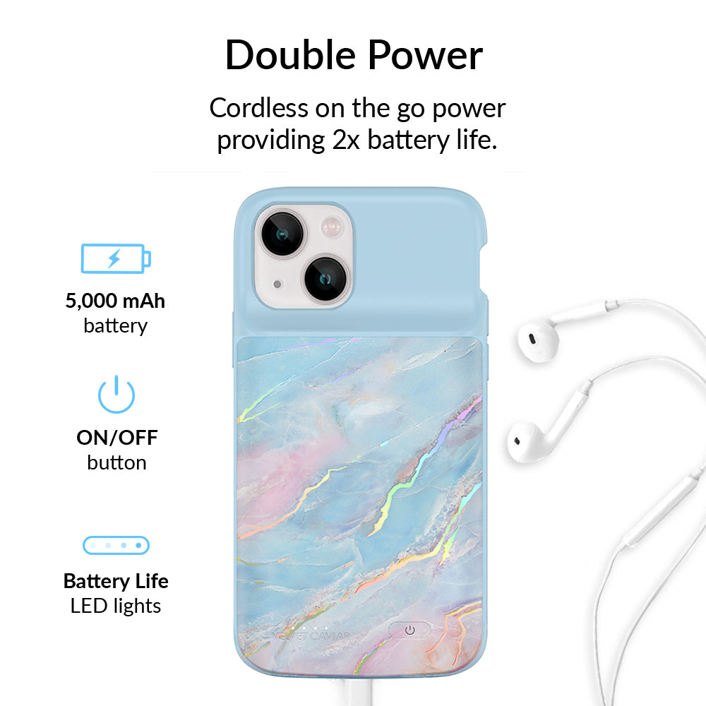 Holo Moonstone iPhone Charging Case - 5000mAh Portable Power Bank with Fast Charging | Perfect for Travel, Work & Outdoor Activities