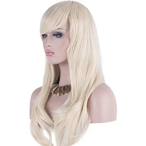 Heat Resistant Long Side Swept Bangs Wig for Women - Perfect for Cosplay, Costume Parties & Everyday Styling
