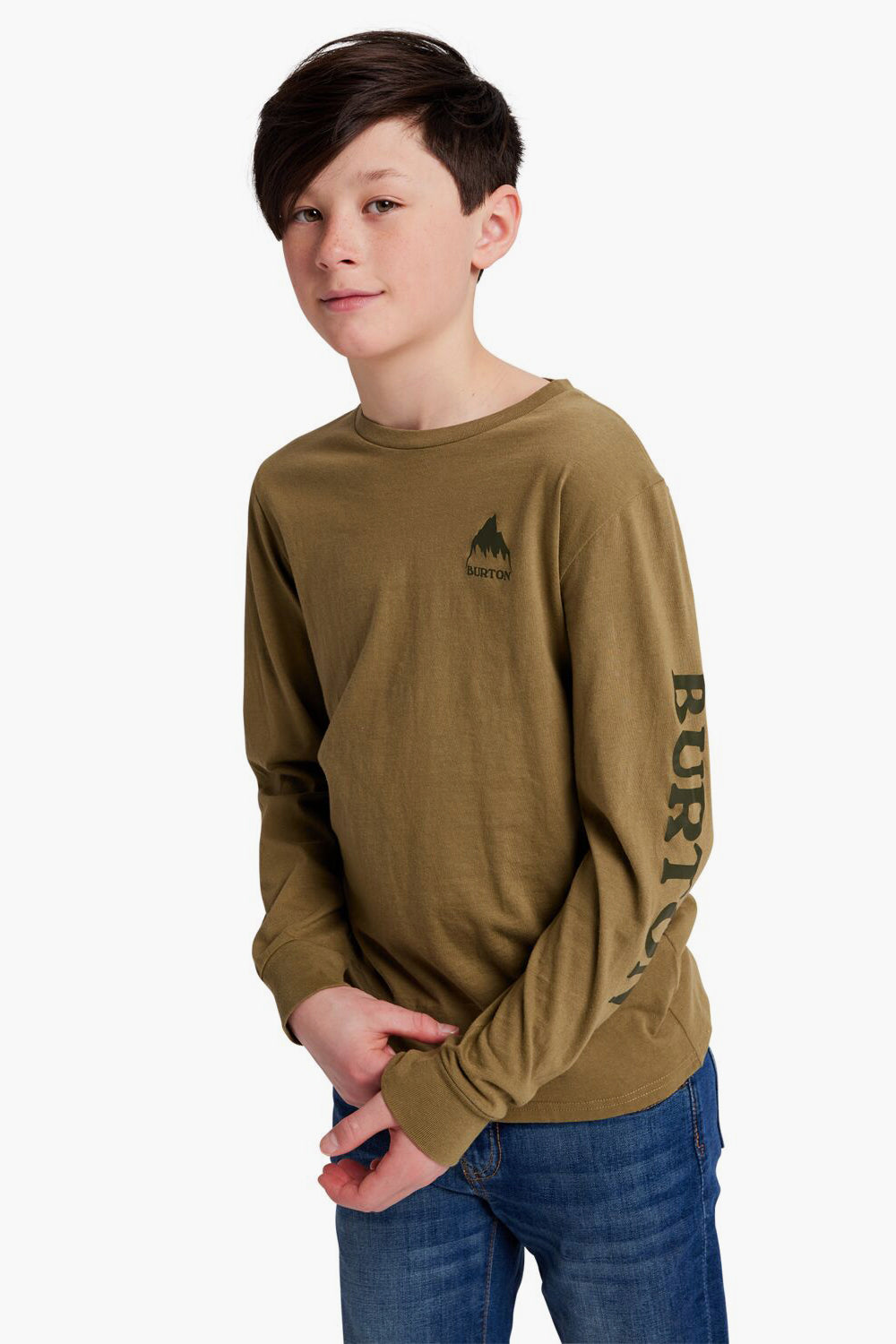 Burton Kids Elite Long Sleeve T-Shirt - Martini Olive | Comfortable & Durable Cotton Shirt for Boys & Girls | Perfect for School, Playdates & Outdoor Adventures