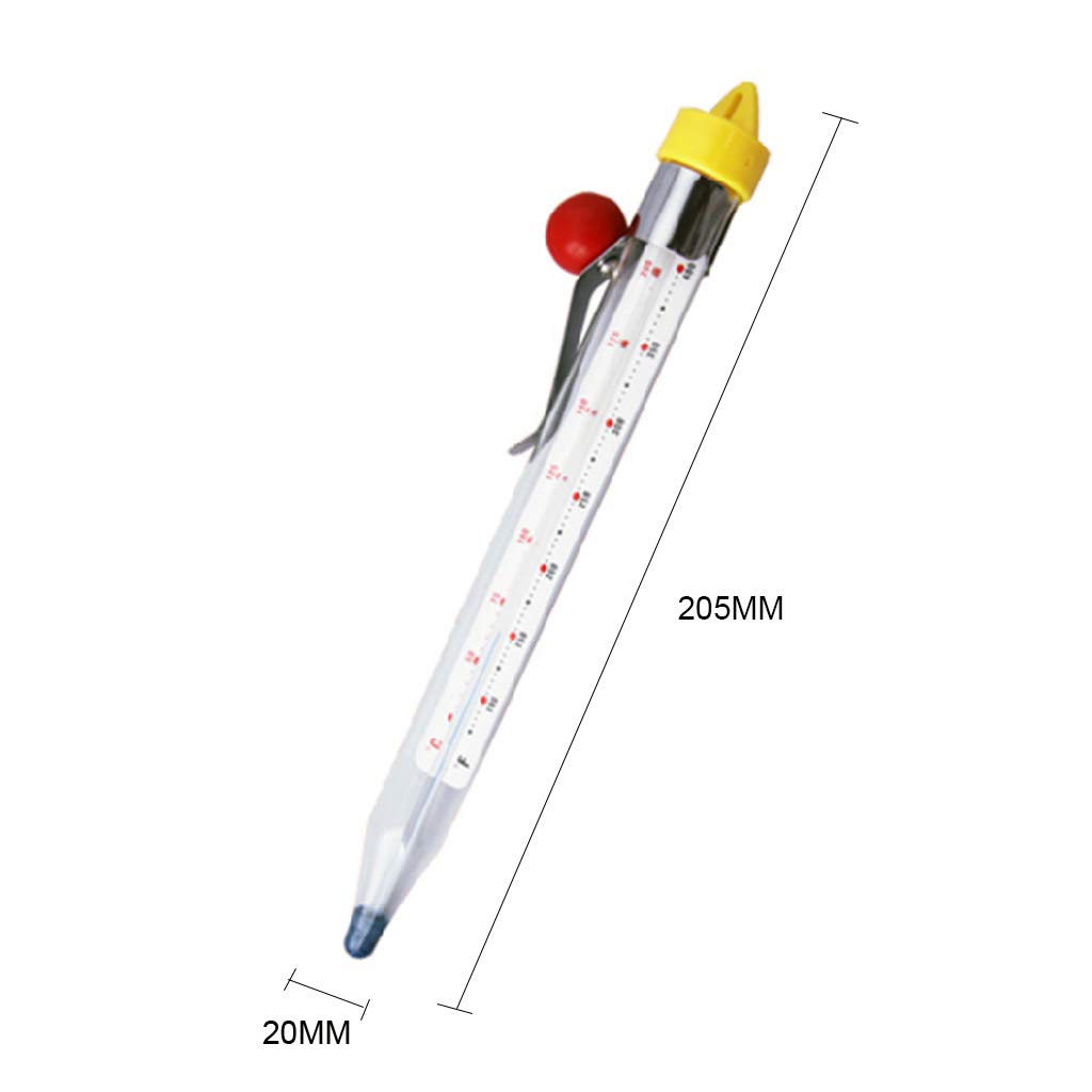 **Premium Candy Thermometer for Cooking & Baking - Accurate Sugar & Jam Temperature Tool - White & Transparent Kitchen Thermometer - Perfect for Candy Making, Baking, and Home Brewing**