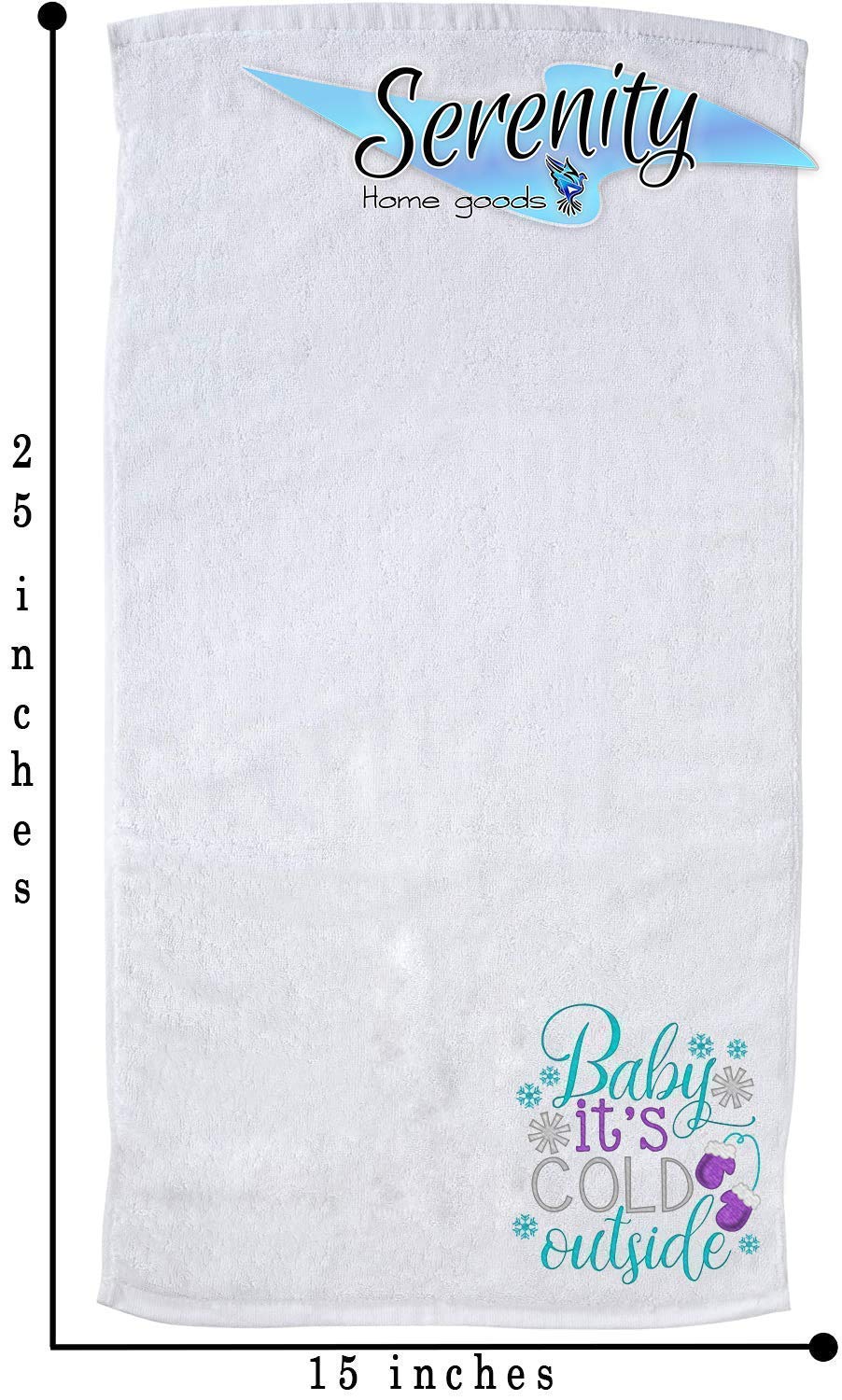 Christmas Hand Towels for Kitchen & Bath - Winter Novelty Holiday Decorations - White Decorative Towels for Home & Gifts (Baby It's Cold Outside) - Perfect for Holiday Parties, Hostess Gifts & Festive Home Decor