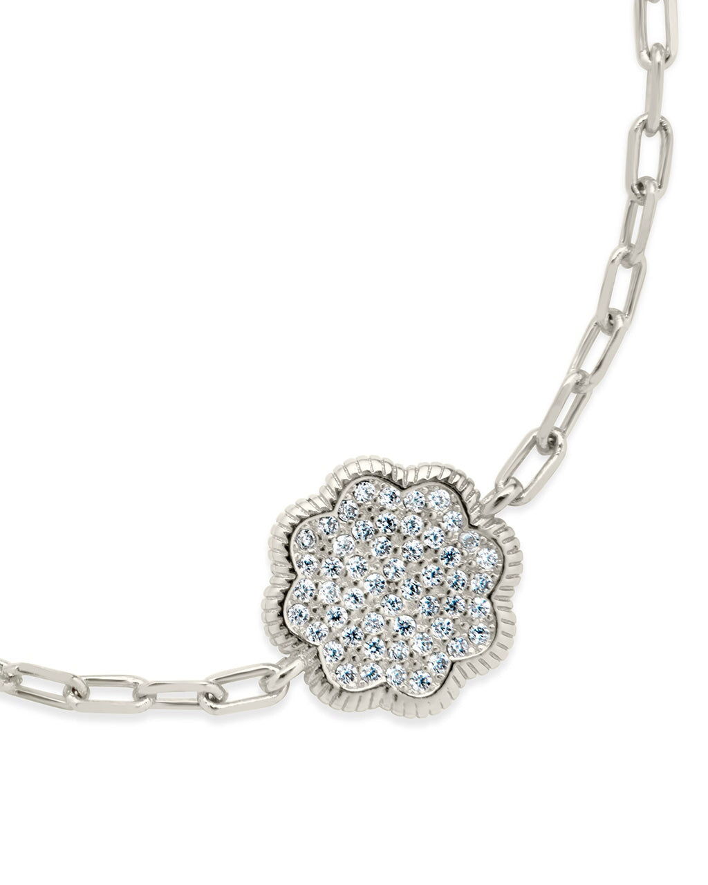Raemy CZ Rose Petal Station Bracelet - Elegant Cubic Zirconia Rose Flower Charm Bracelet for Women, Perfect for Weddings, Anniversaries & Romantic Date Nights