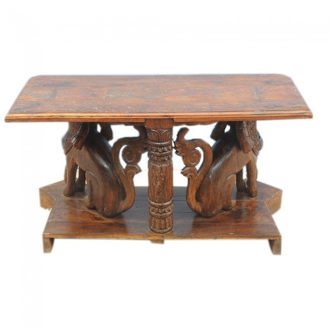 Hand Carved Unique Wooden Sculpture for Hall Table - Elegant Home Decor for Entryway, Living Room & Office