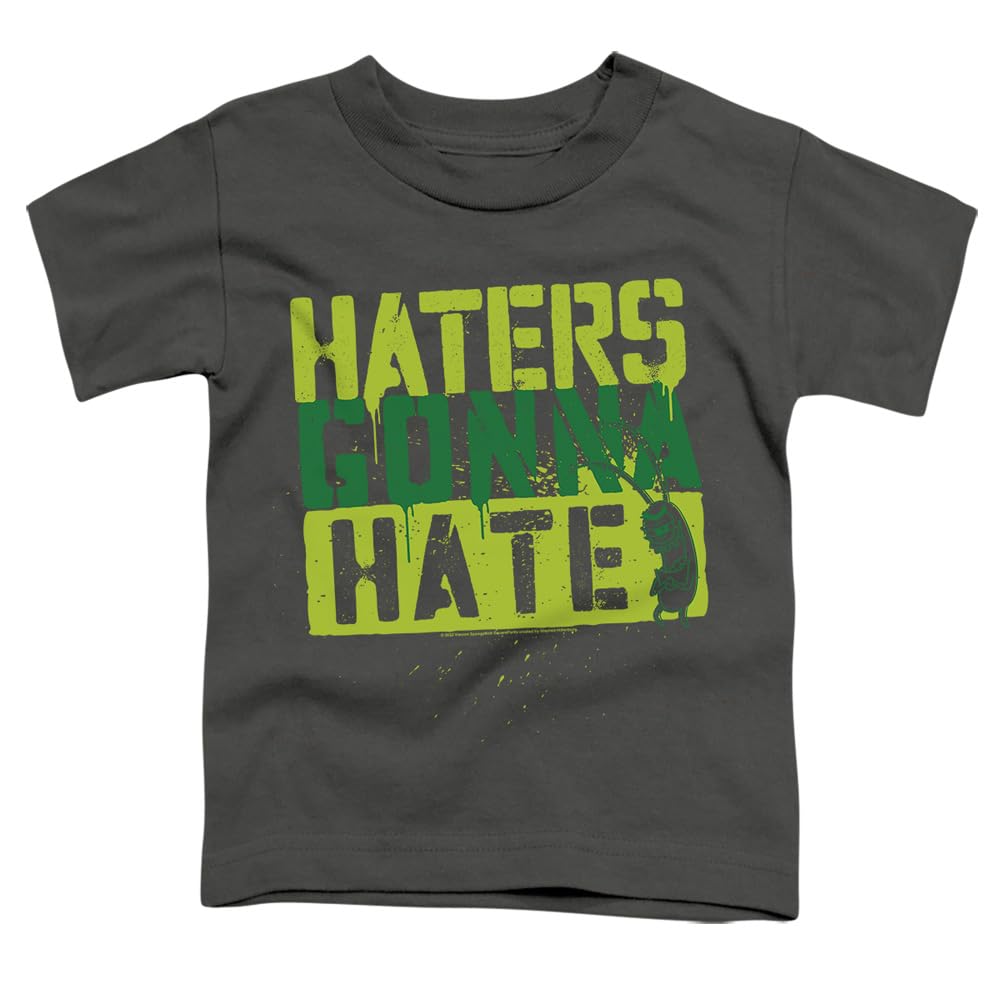 Spongebob Haters Gonna Hate Unisex Toddler T-Shirt | Cartoon Character Graphic Tee for Boys & Girls | Soft Cotton Kids Shirt for Playdates & Birthday Parties