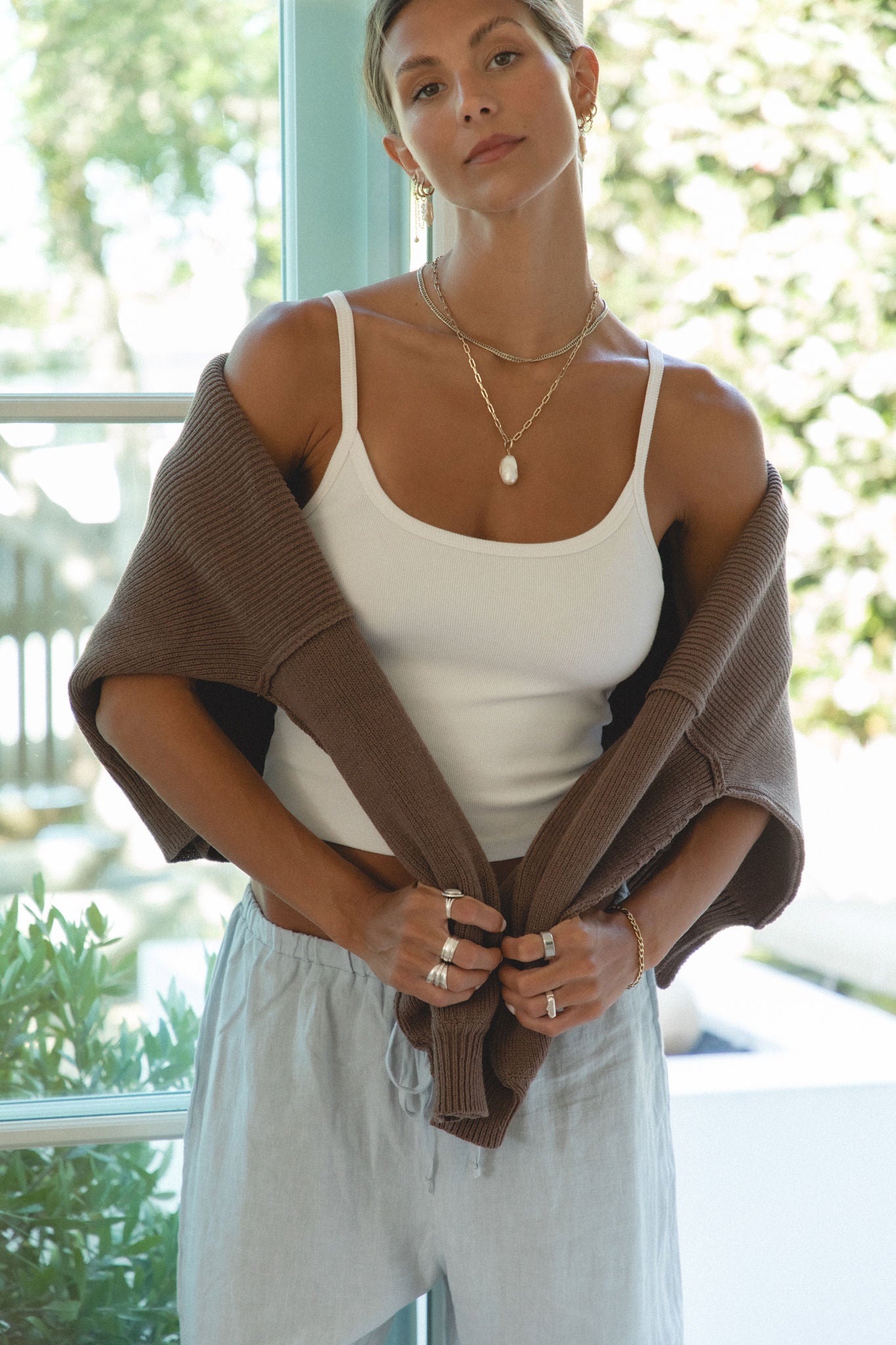 Sol Ribbed Scoop Tank Top for Women - Soft Stretchy Casual Basic Shirt - Perfect for Layering, Yoga, and Everyday Wear