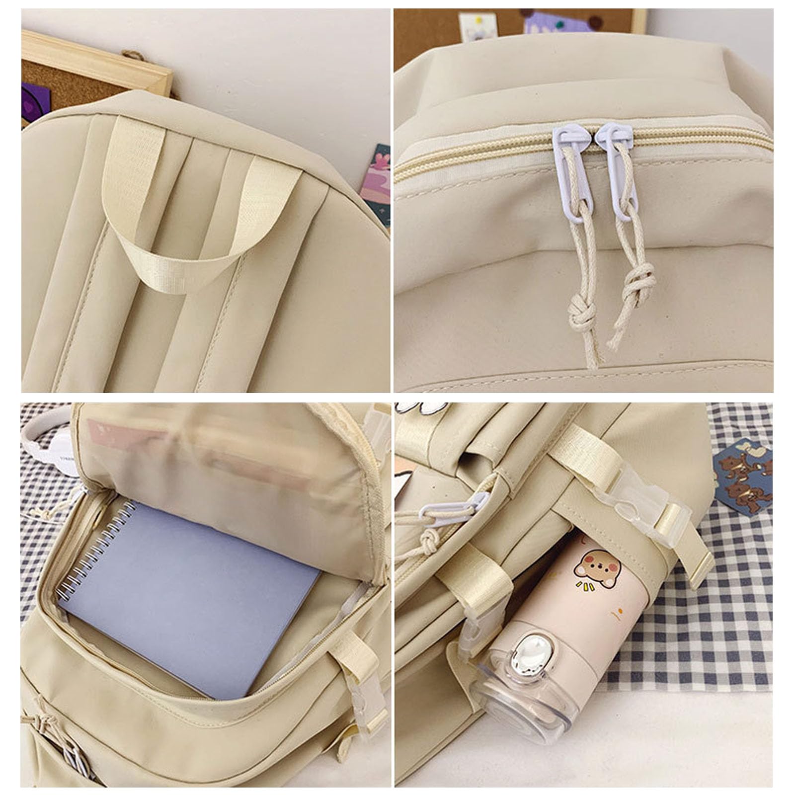 Kawaii Cute Backpack for School with Accessories - Blue Aesthetic School Supplies for Girls & Teens
