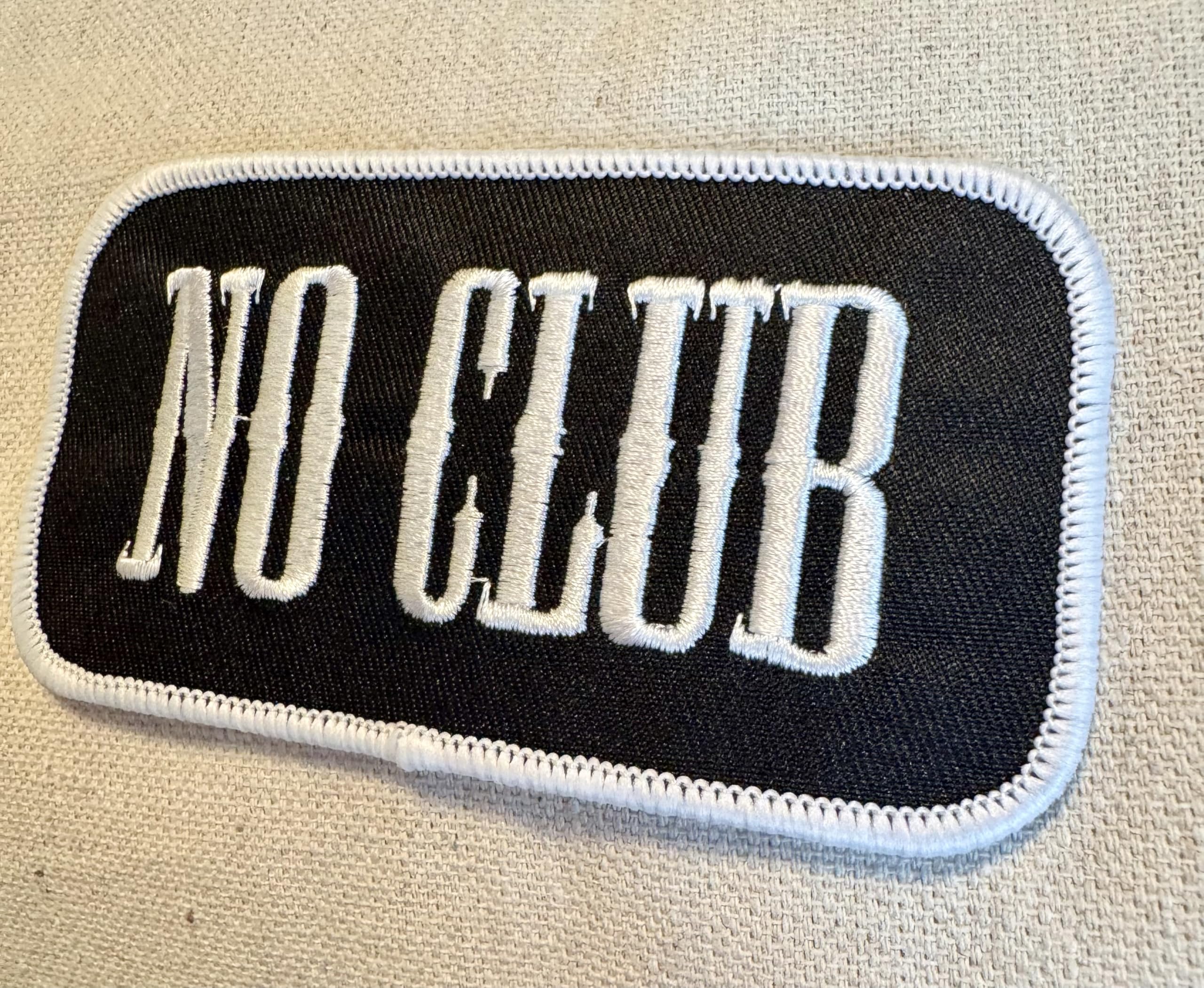 No Club Patch Embroidered Iron-On Independent Biker Emblem for Motorcycle Jackets & Vests - Custom DIY Sewing Badge for Biker Gangs & Riding Clubs