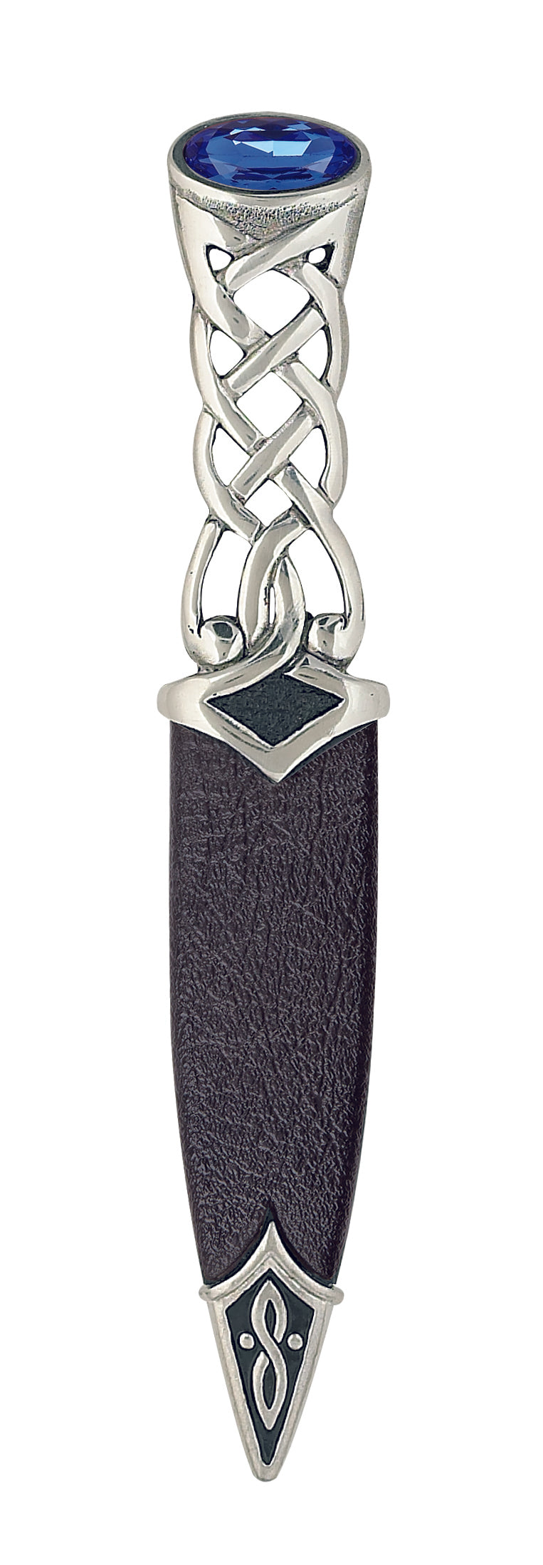 Polished Sgian Dubh Knife with Stone Top - SD99 - Perfect for Scottish Highland Dress, Weddings & Formal Events