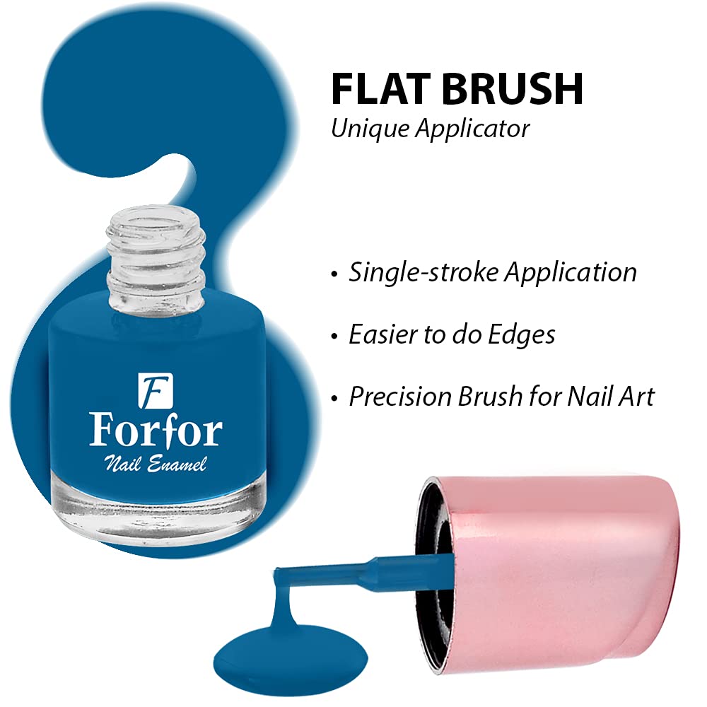FORFOR® Long-Lasting Matte Nail Polish - Ink Blue | Chip-Resistant, Quick-Drying Formula for Professional Salon Finish | Perfect for Everyday Wear, Parties & Special Occasions