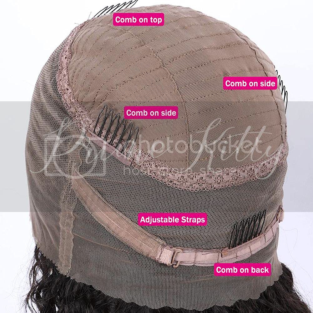360 Lace Frontal Wig Human Hair for Black Women - 9A Brazilian Virgin Hair, Pre Plucked, Glueless, Wavy & Afro Kinky Curly, 12