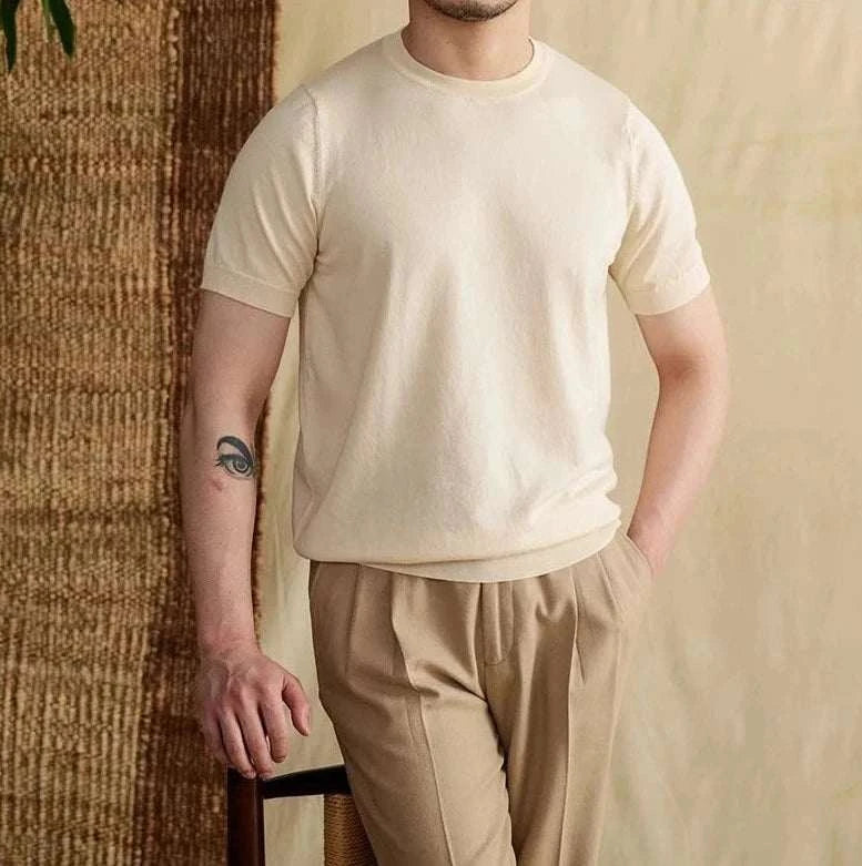 Premium O-Neck Collar Summer T-Shirt for Men - Breathable & Lightweight Casual Tee - Perfect for Beach, Vacation, and Everyday Wear