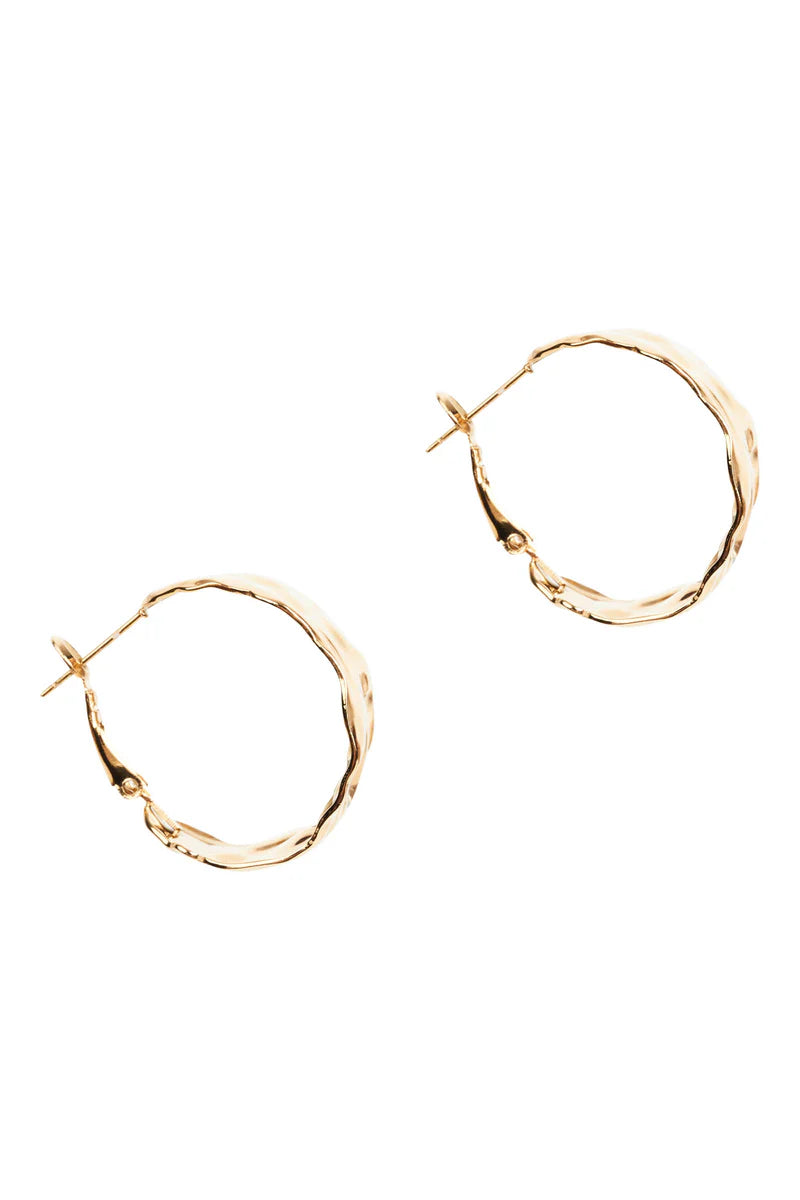 Stylish Folie Gold Hoop Earrings - Pressed Design for Women | Perfect for Parties, Weddings & Everyday Wear
