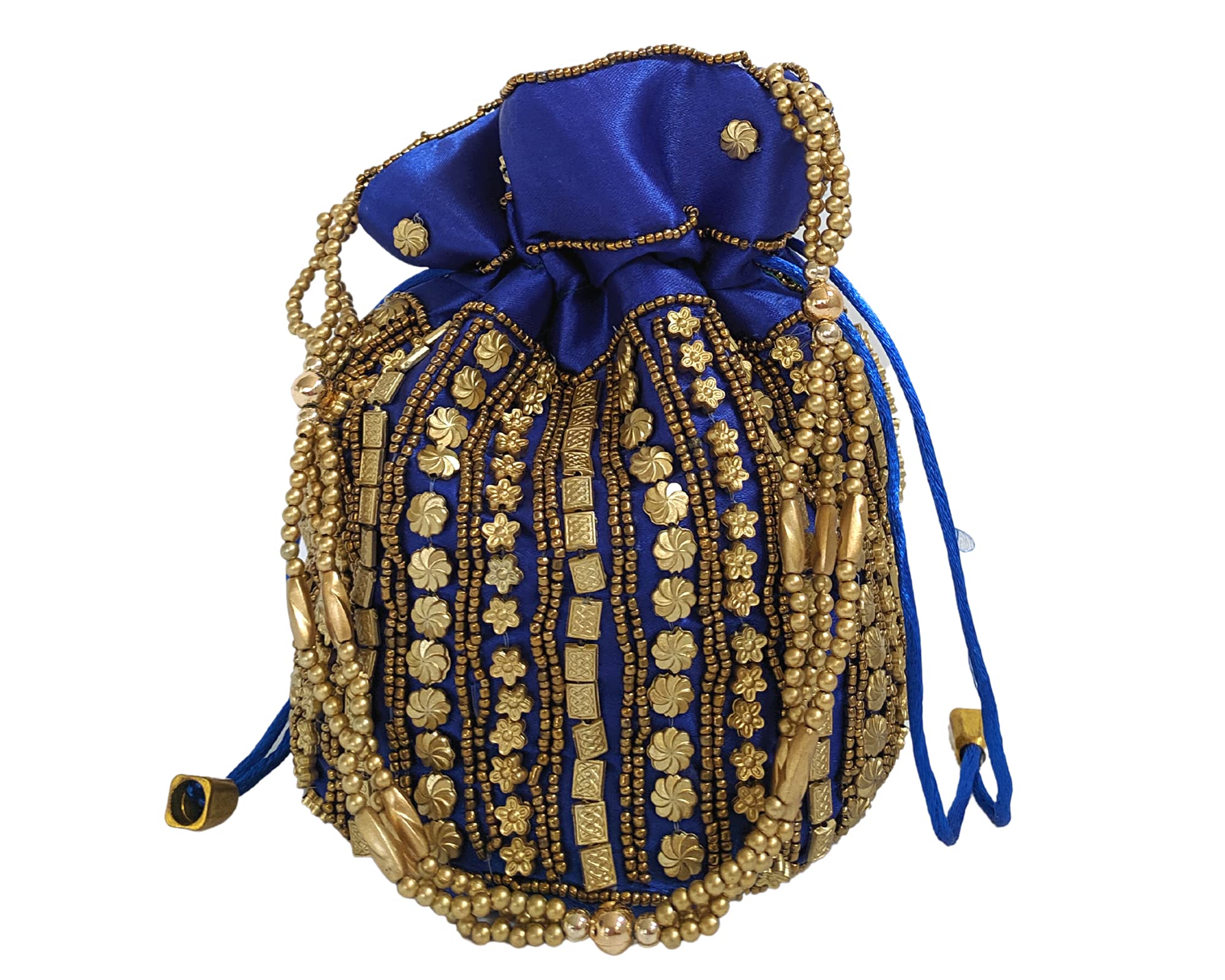 Indian Potli Bags | Embroidered Wedding Purse | Mini Drawstring Bucket Bag in Vibrant Colors | Perfect for Bridal Accessories, Mehndi Favors & Festival Gifts