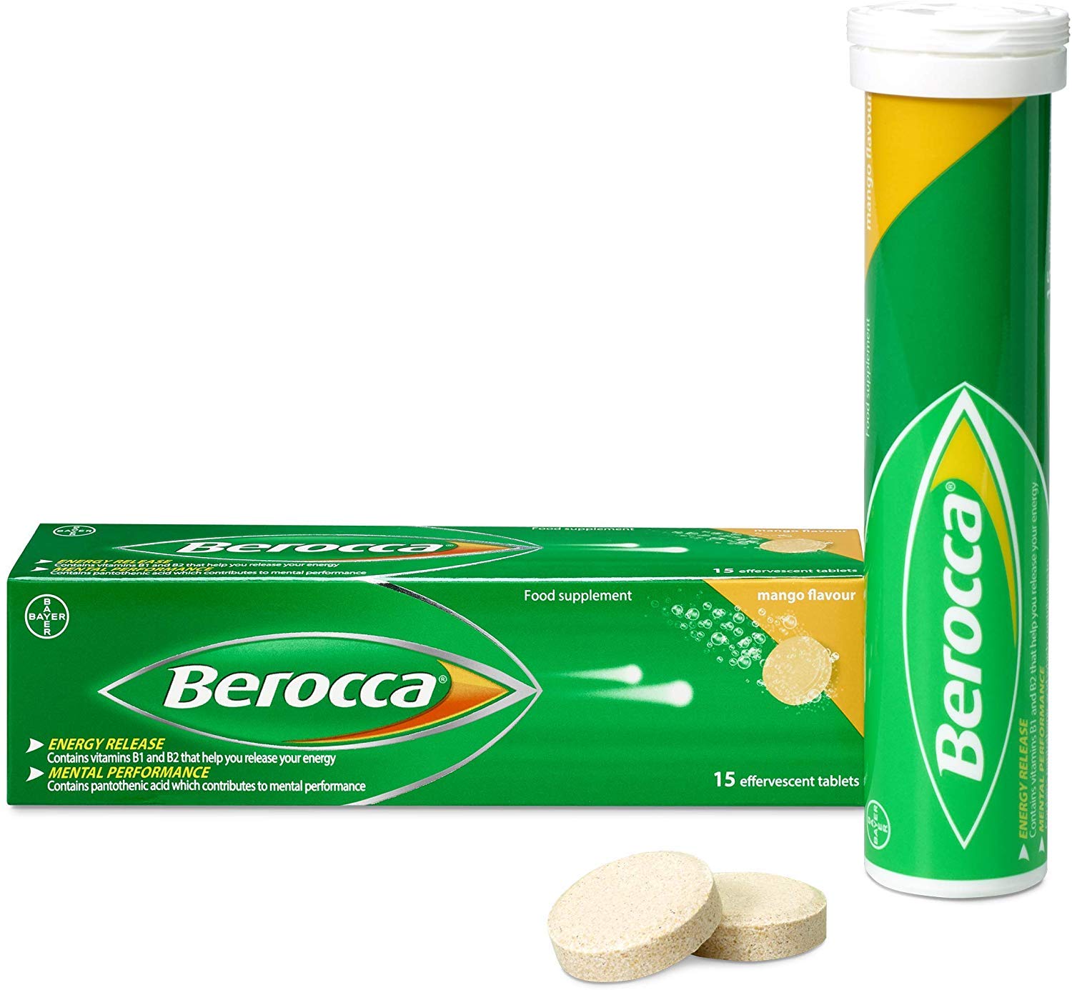 Berocca Effervescent Multivitamin Tablets - 15 Count | Immune Support & Energy Boost | Perfect for Workout Recovery & Daily Wellness