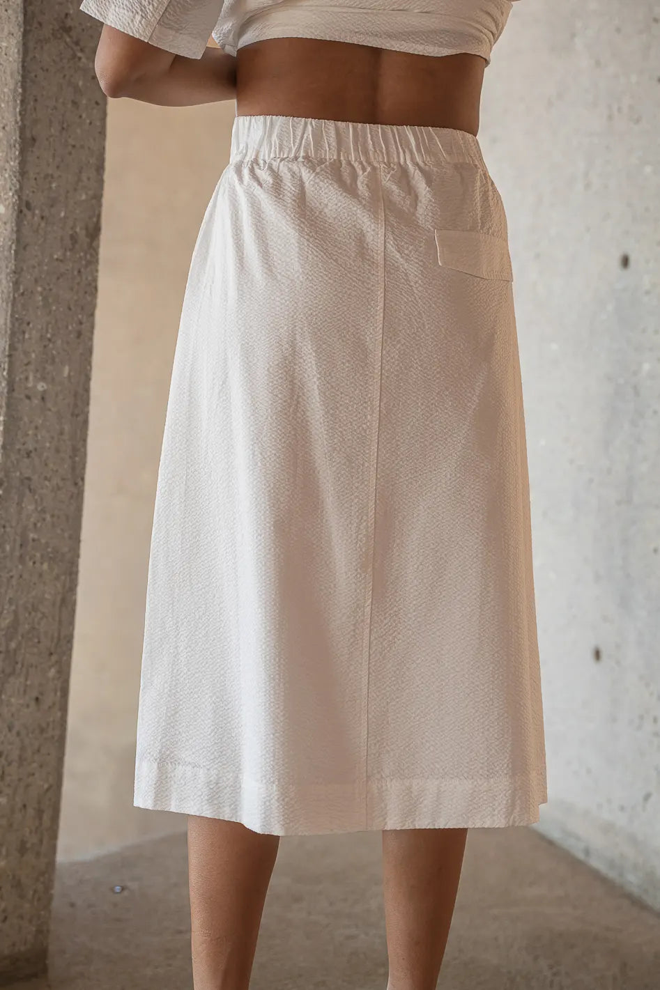 Stylish Mallory Textured Skirt in White - Perfect for Casual Outings & Office Wear | Final Sale