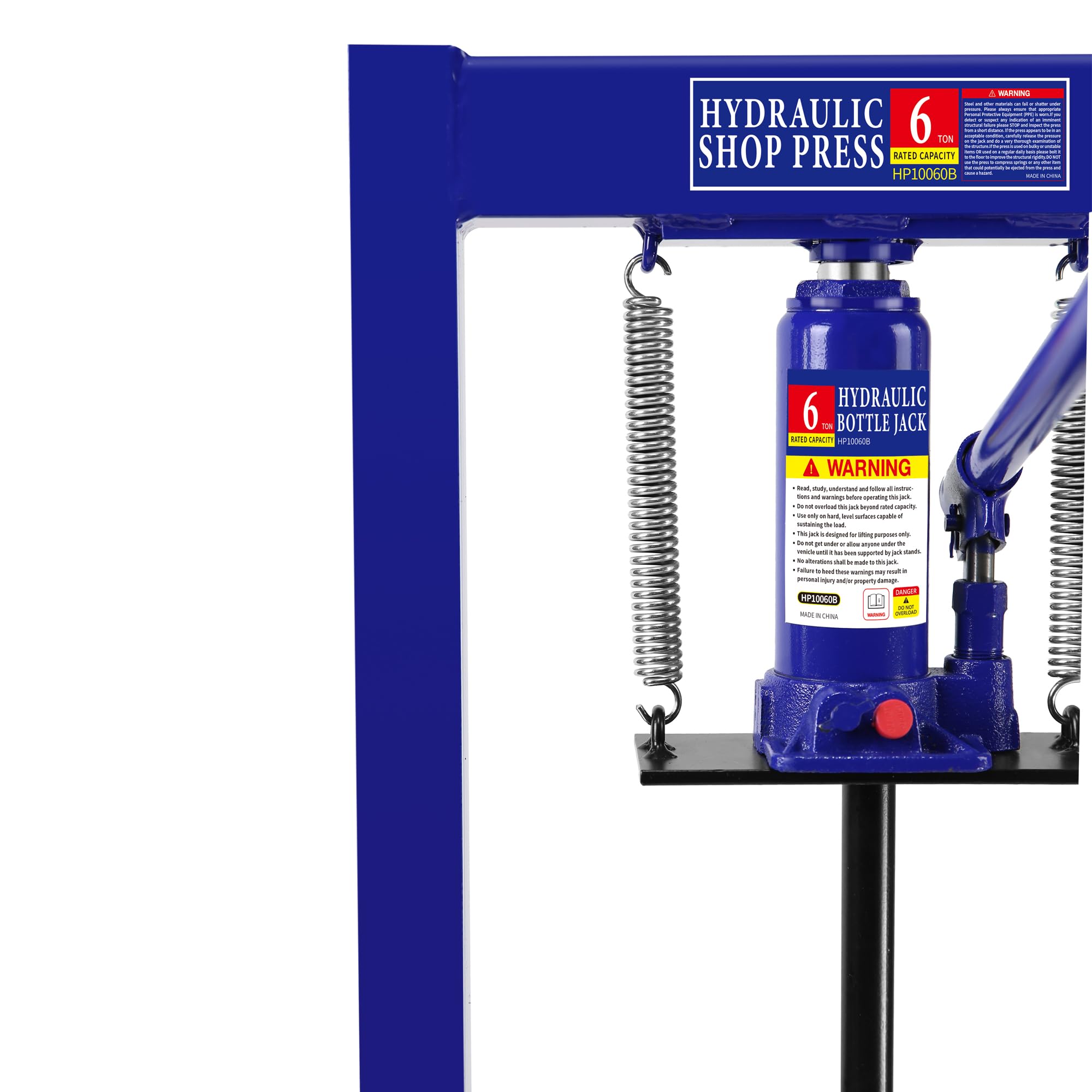 6 Ton Hydraulic Shop Press - H-Frame Garage Floor & Benchtop Press with Adjustable Plates | Heavy Duty Metalworking, Automotive Repair & DIY Projects | Pullafun Blue Hydraulic Press