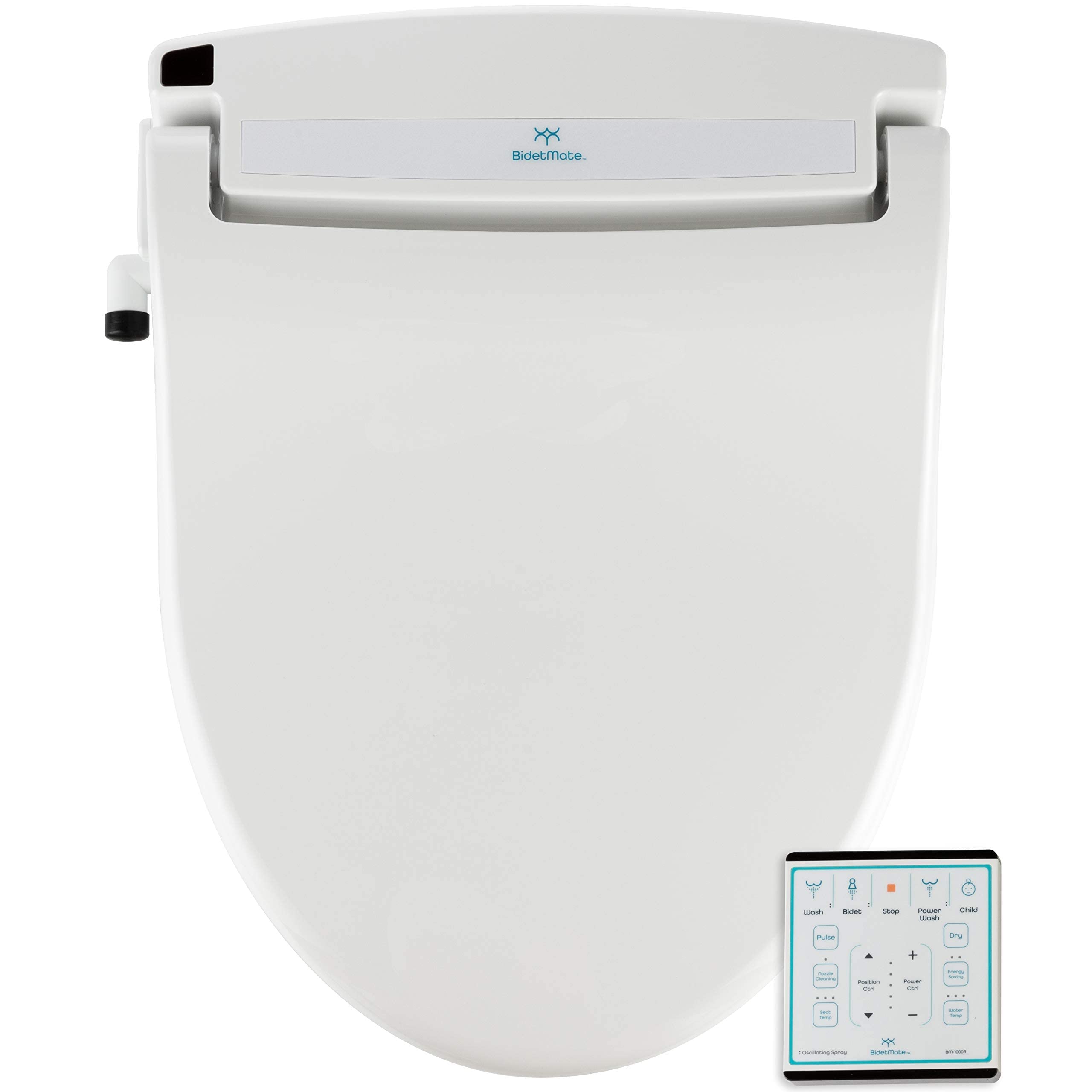 BidetMate 1000 Series Smart Bidet Toilet Seat - Heated Seat & Water, Warm Air Dryer, Wireless Remote Control - Self-Cleaning Electric Bidet with Adjustable Nozzle & Multiple Wash Modes - Perfect for Elderly, Disabled & Luxury Bathroom Upgrade - Fits Elongated Toilets