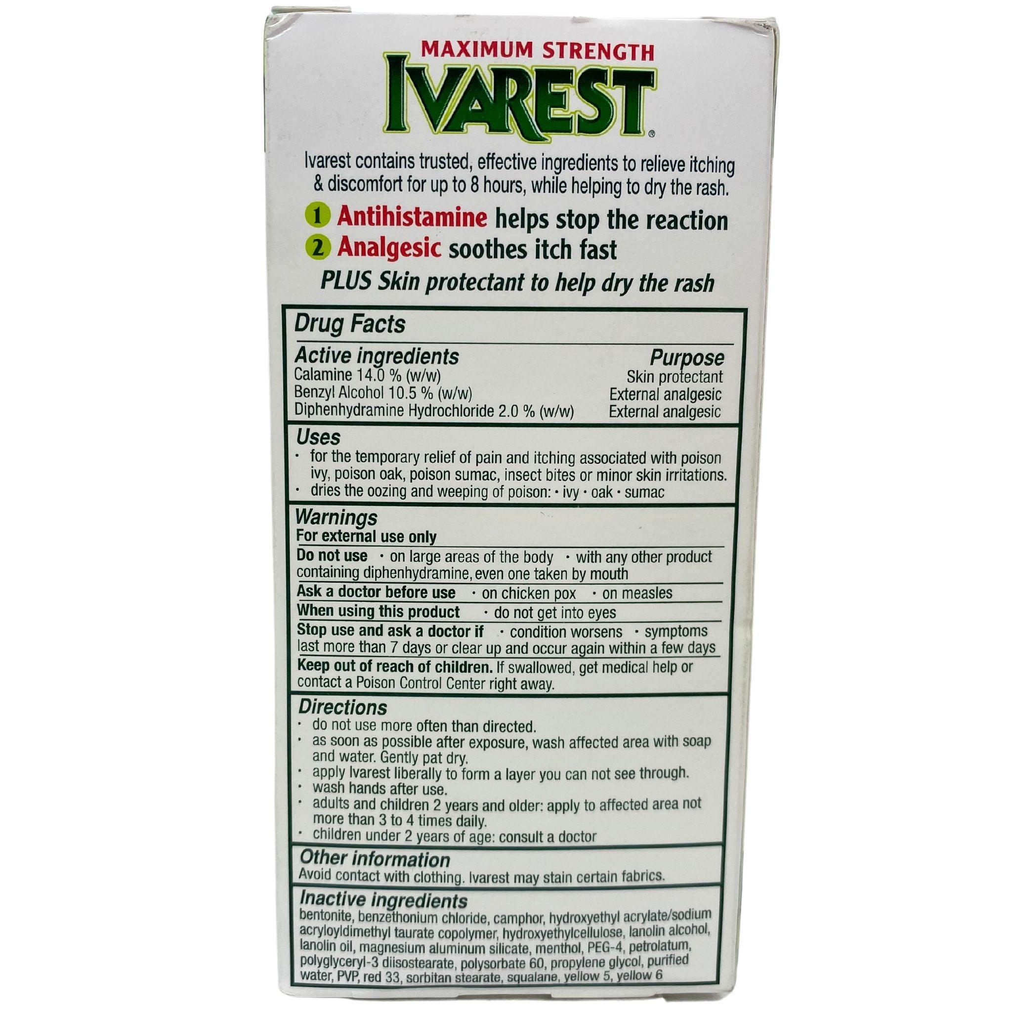 Ivarest Maximum Strength Poison Ivy Itch Cream - 2oz (Pack of 50) - Fast Relief for Poison Ivy, Oak & Sumac Rashes - Perfect for Outdoor Activities, Camping & Hiking