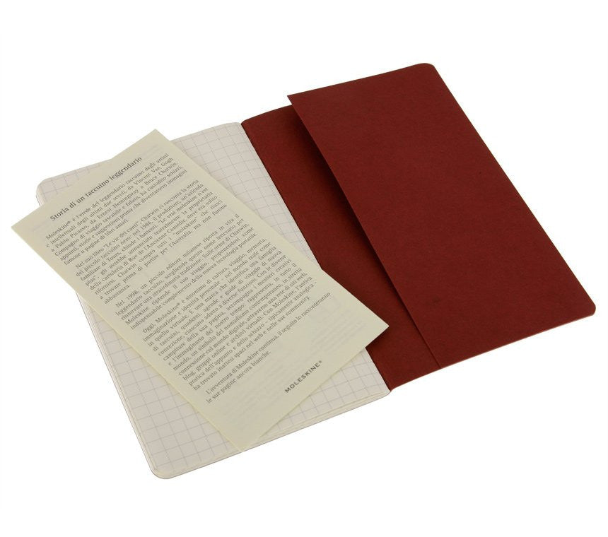 Premium Moleskine Squared Cahier Journal Set of 3 - Lined Notebooks for Writing, Sketching & Note Taking - Perfect for Students, Artists & Professionals - Durable Kraft Paper Cover