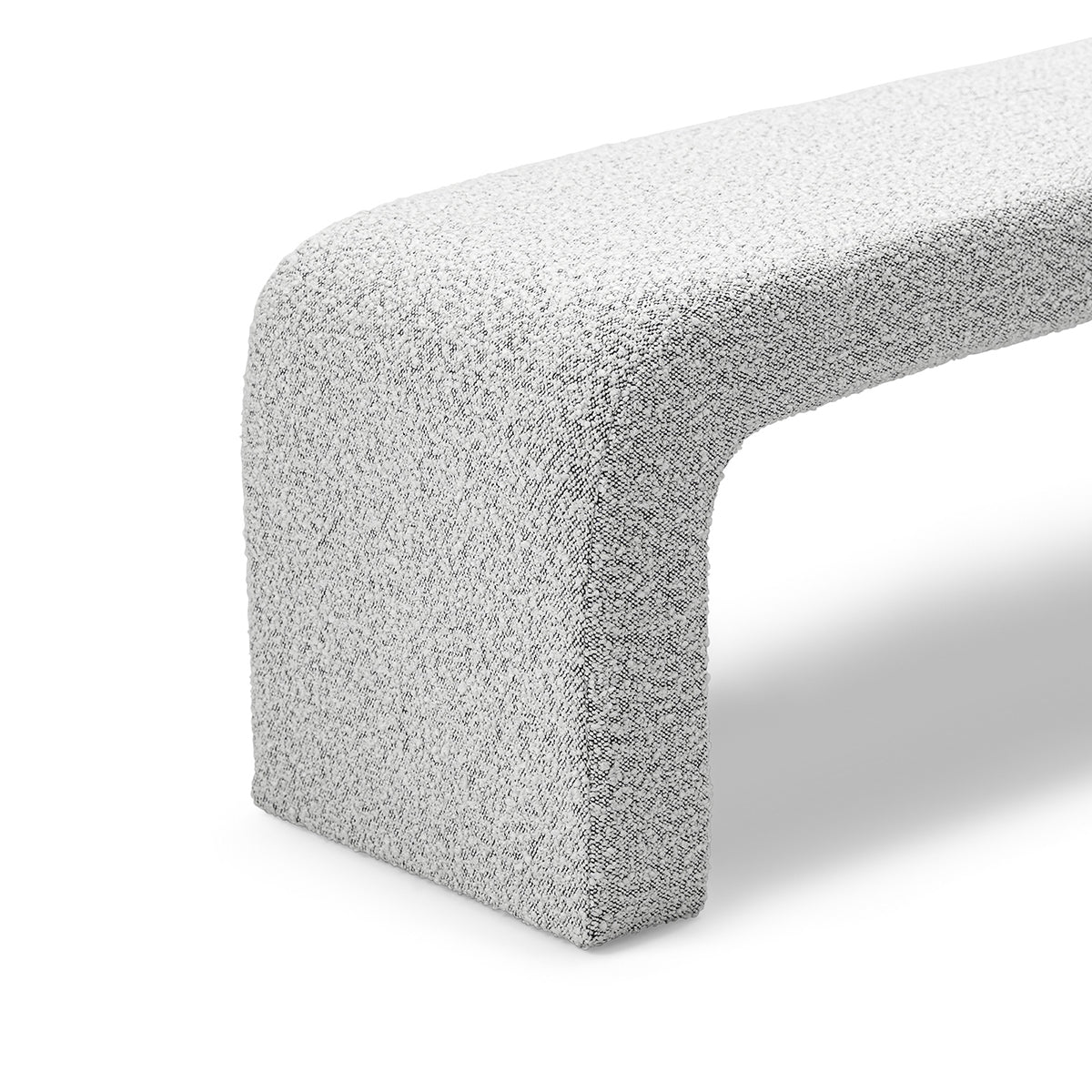 Camille Boucle Arch Bench - Modern Upholstered Accent Bench with Curved Design for Living Room, Bedroom, or Entryway