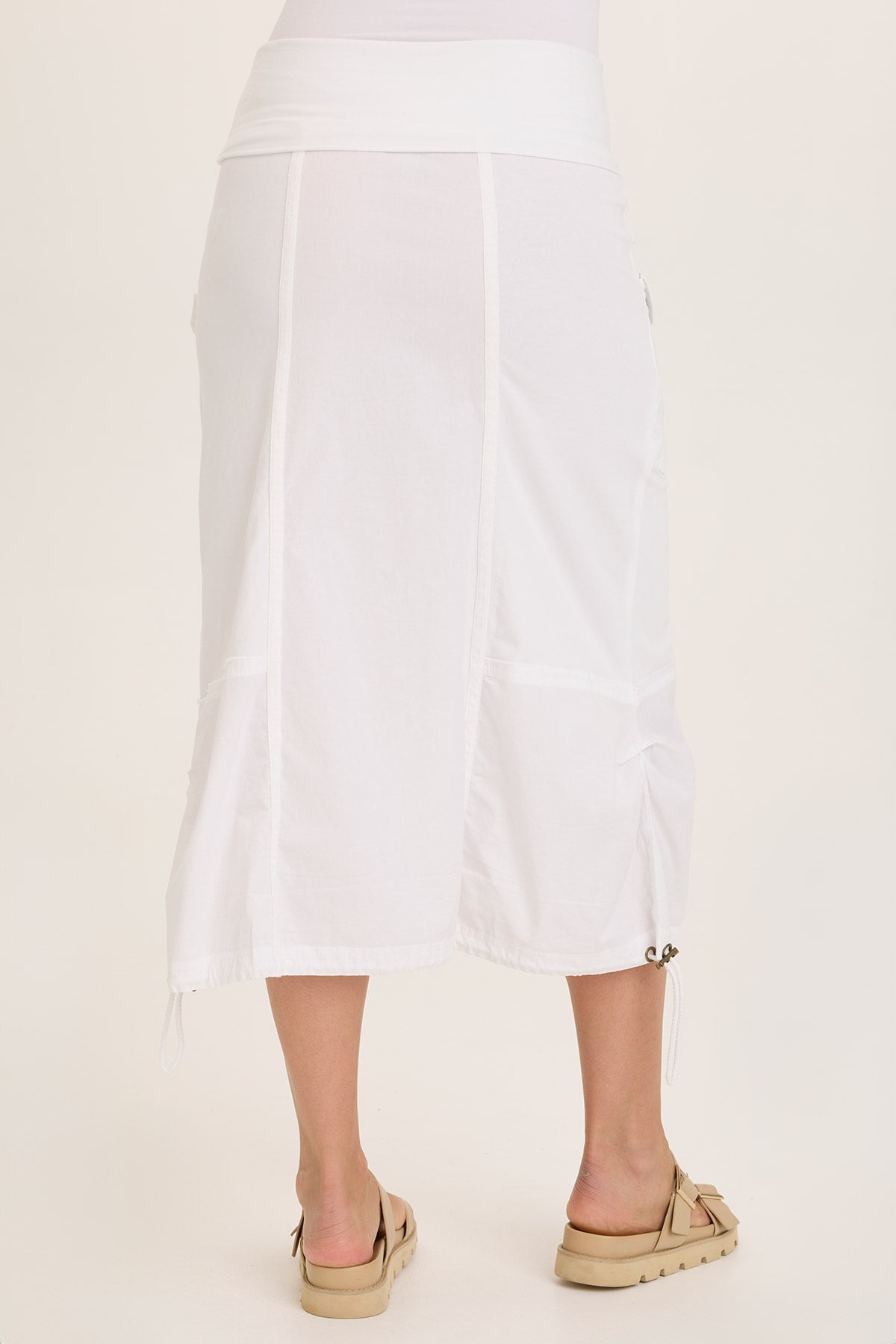 Marconi Cargo Cinch Bubble Hem Midi Skirt - Women's Casual A-Line Skirt with Pockets | Perfect for Streetwear, Travel & Everyday Fashion