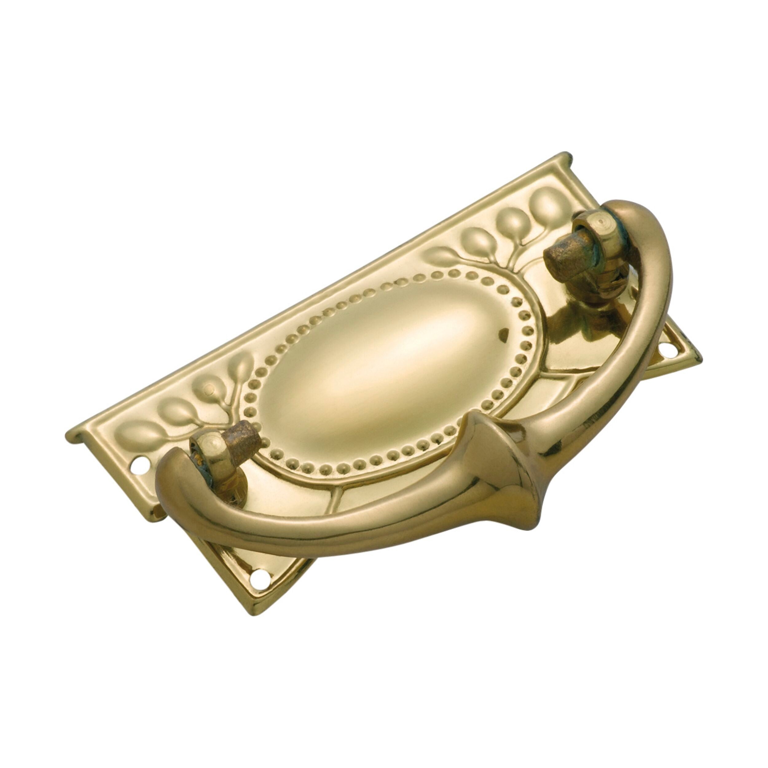 3322 Cabinet Pull Handle - Edwardian Style Polished Brass - 30mm x 65mm (H x W) - Vintage Drawer Pulls for Kitchen Cabinets, Dressers & Furniture Restoration