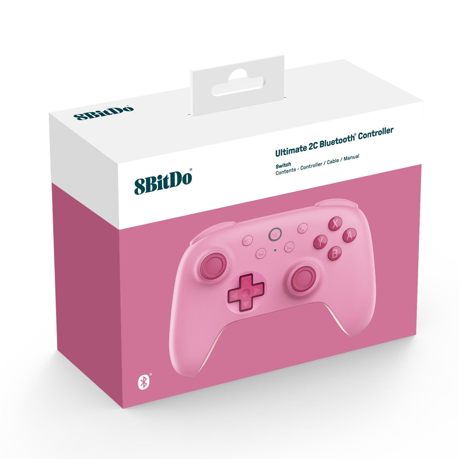 8BitDo Ultimate 2C Wireless Bluetooth Controller for Nintendo Switch/PC/Android/iOS - Ergonomic Gamepad with Dual Vibration, Motion Controls & Customizable Buttons (Pink) - Perfect for Gaming, Streaming & Mobile Play