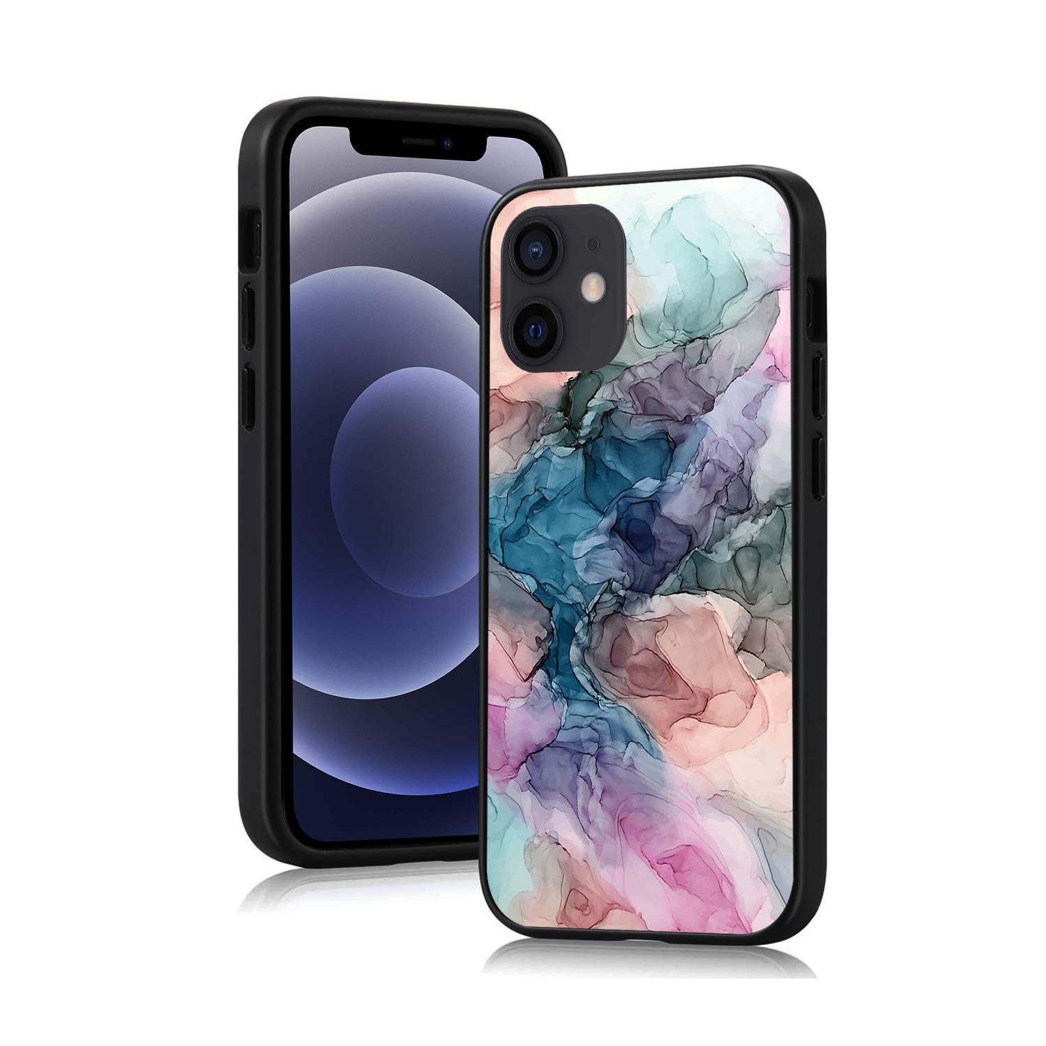 BOSTEPY Marble Print Watercolor Design Slim Protective Phone Case for iPhone 13 12 Pro Max 11 Mini XR XS X 7 8 Plus SE (2020/2022) 6s 6 - Custom Personalized Cover - Perfect for Everyday Use, Work & Travel