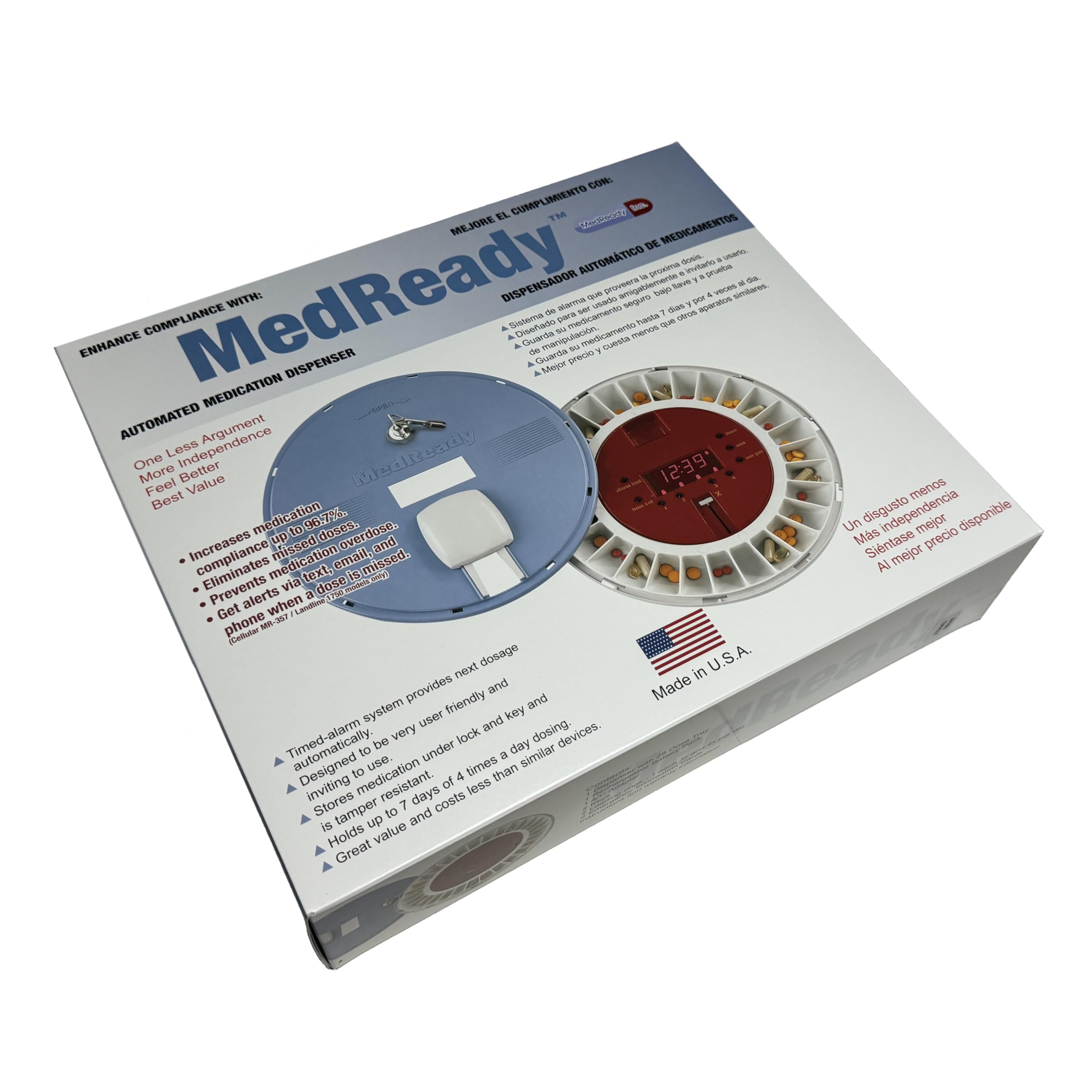 MedReady 1700 Automatic Pill Dispenser - 28-Day Medication Organizer with Alarm, Basic Model (1700) - Perfect for Elderly Care & Daily Medication Management