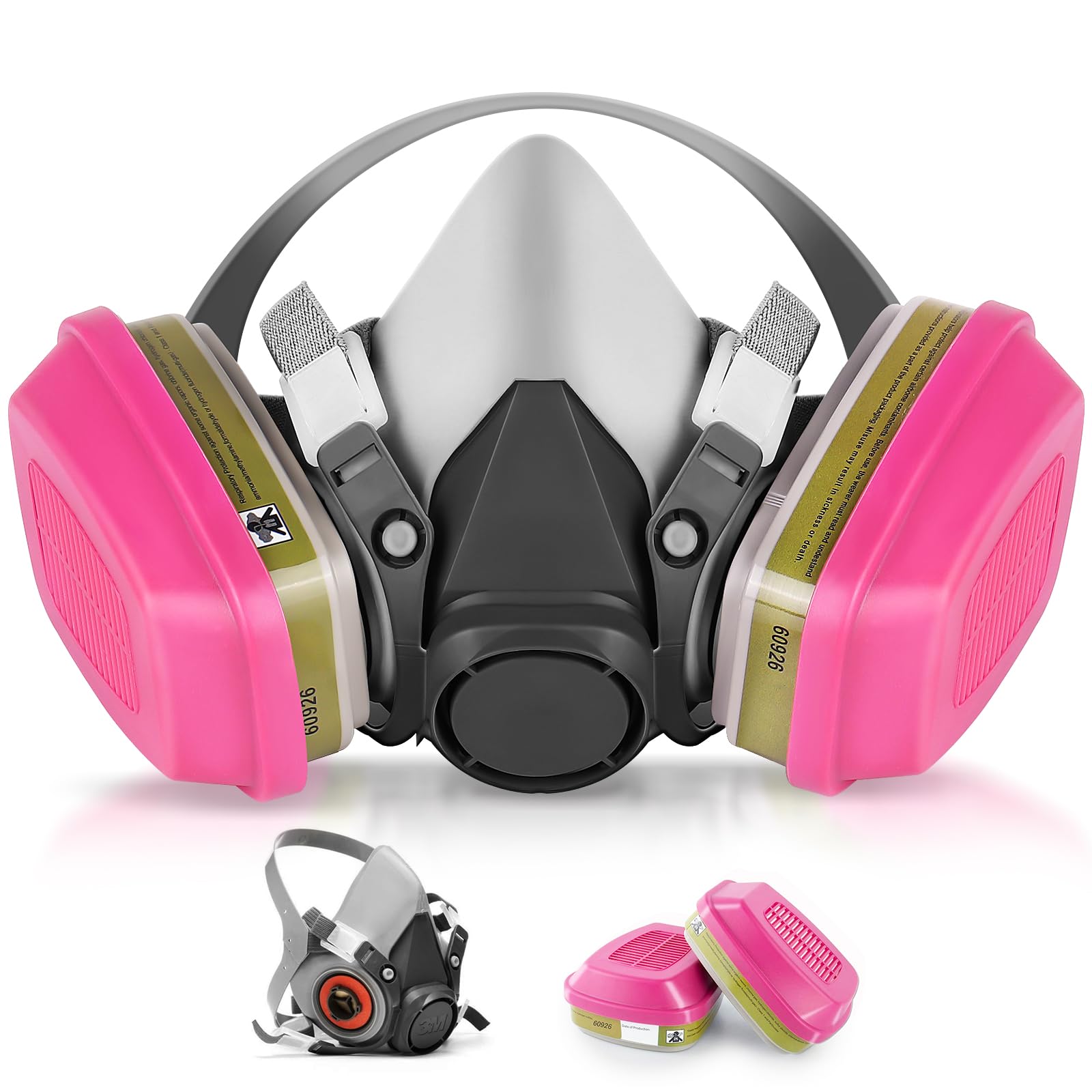 Full Face Gas Mask with 60926 Filter - Dust & Vapor Protection for Industrial Safety