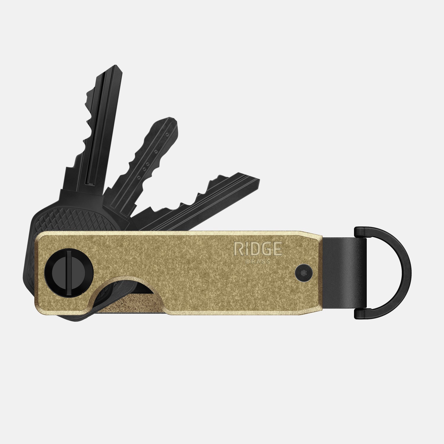 Premium Ridge KeyCase Brass - Durable & Stylish Key Holder for Everyday Carry, Travel & Outdoor Adventures