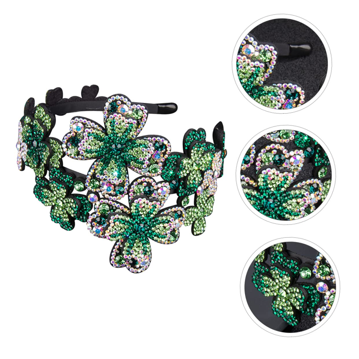 Beavorty 4pcs Rhinestone Headbands for Women - Sparkling Crystal Flapper Flower Hair Accessories for Parties, Weddings & Elegant Occasions