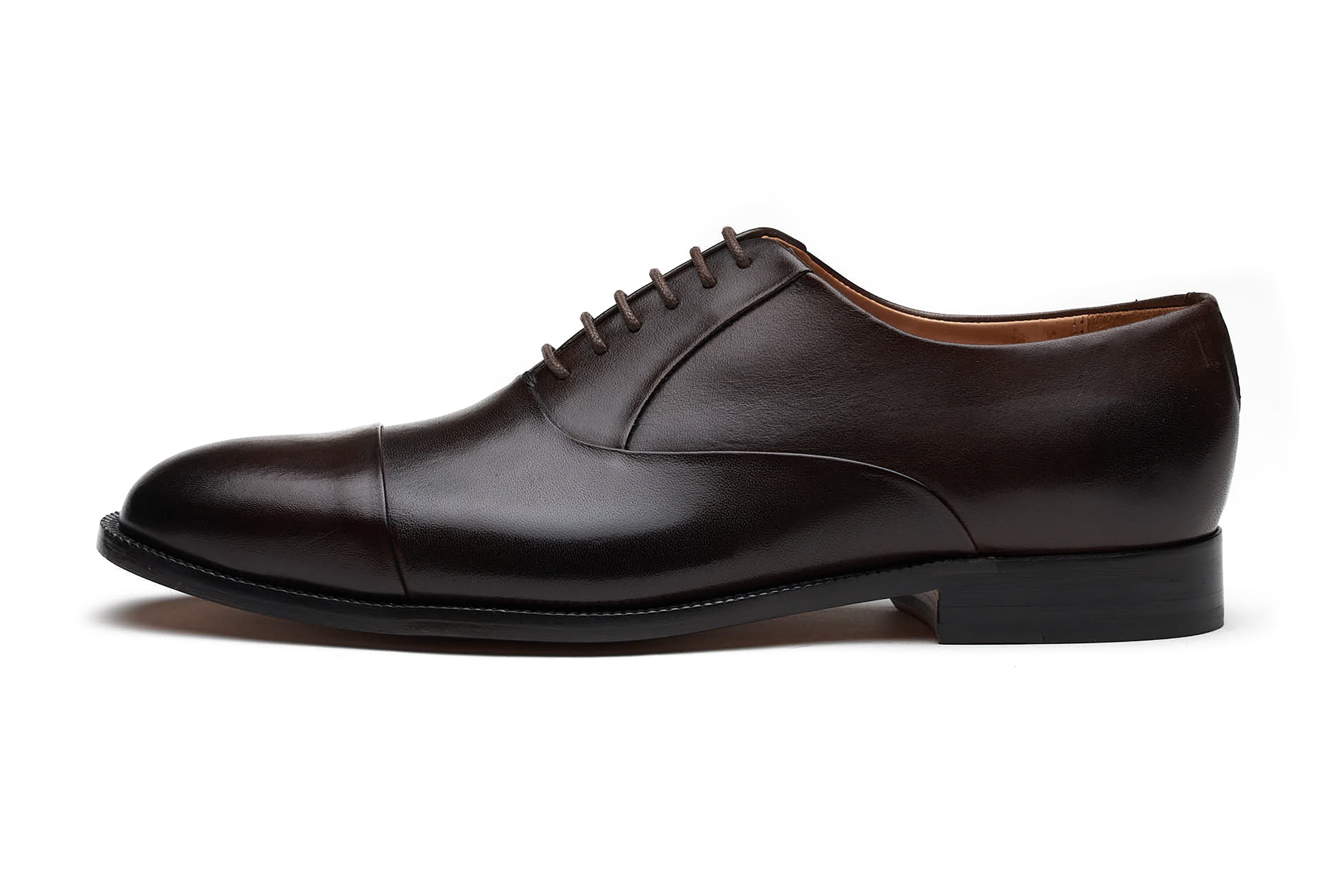Premium Dark Brown Blind Stitch Captoe Oxford Dress Shoes for Men – Classic Formal & Business Attire