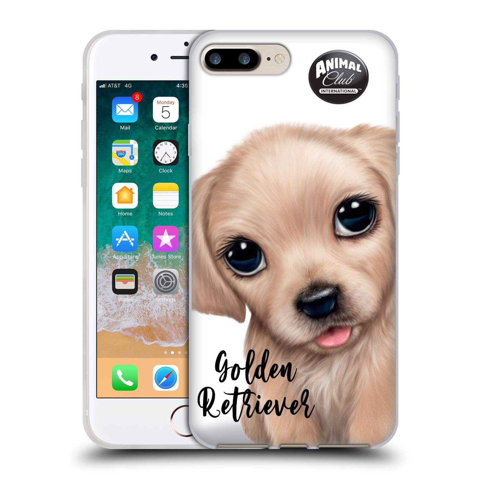 Officially Licensed Golden Retriever Soft Gel Phone Case for iPhone 7 Plus/8 Plus - Cute Animal Design, Shockproof Protection | Perfect Gift for Dog Lovers, Daily Use & Outdoor Activities
